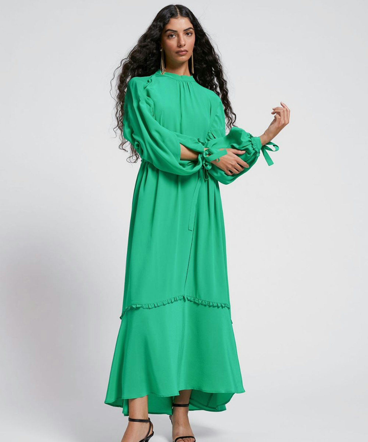 & Other Stories, Fluid-Fit Wide Sleeve Silk Dress