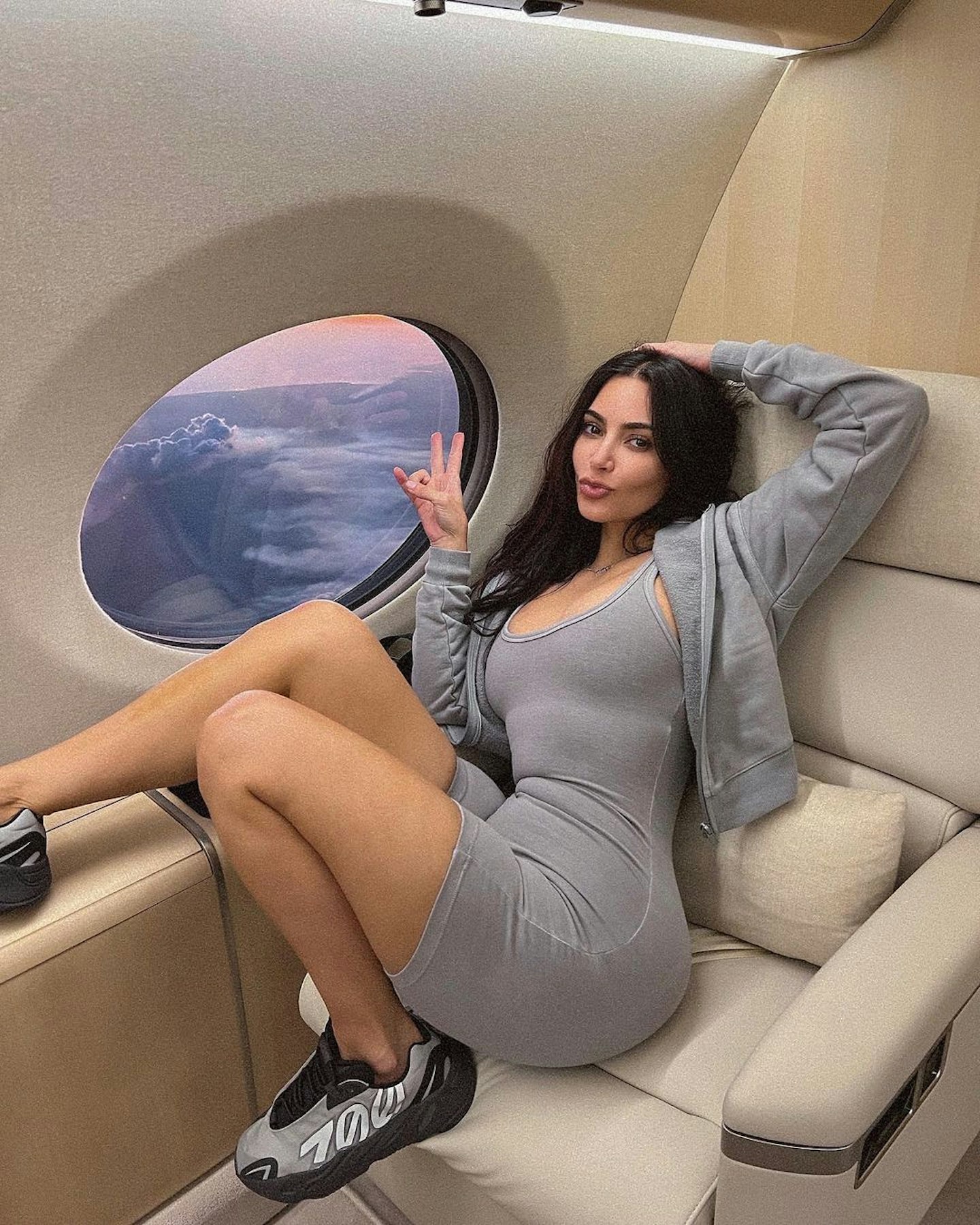 Kim Kardashian travel outfit
