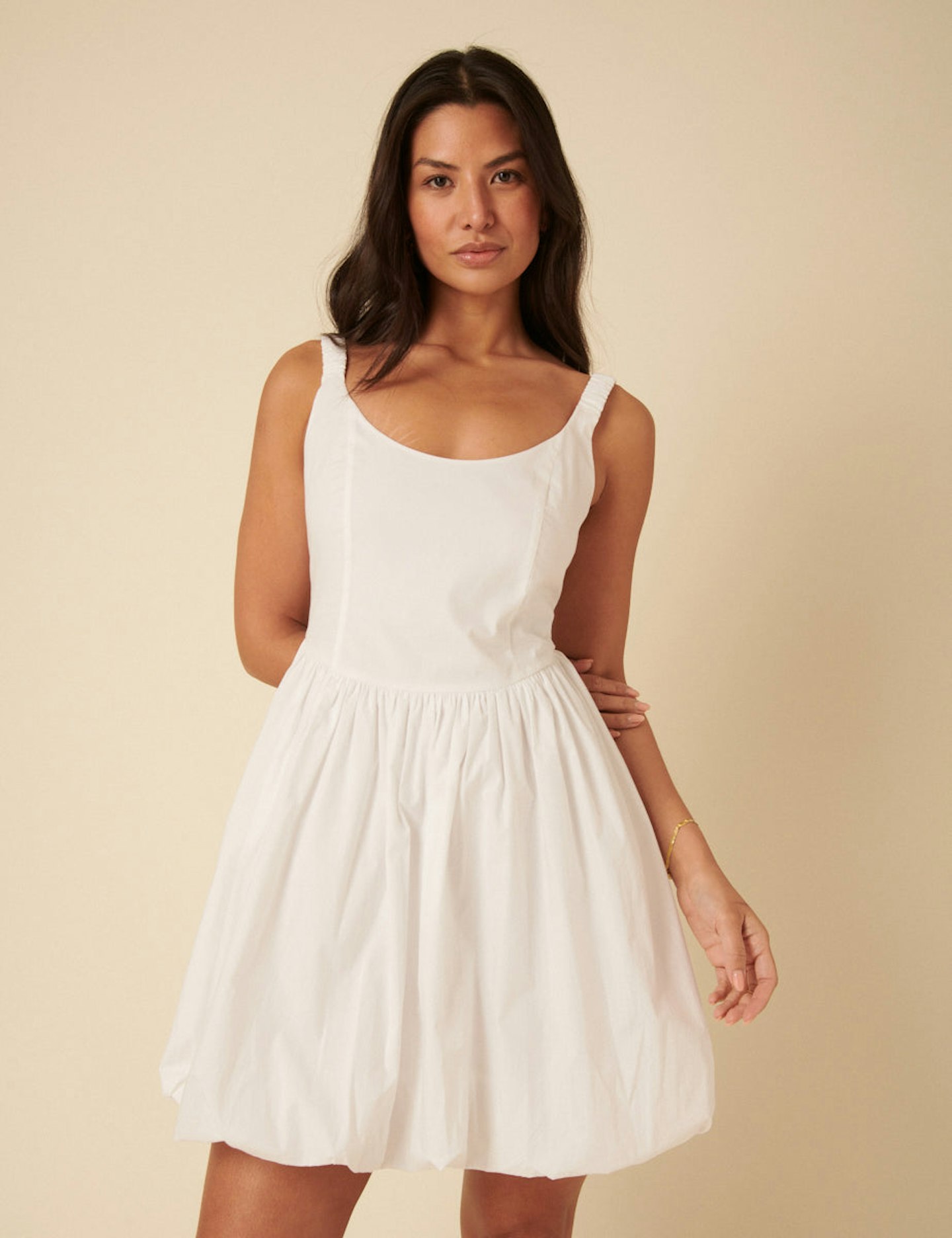 Nobody's Child Loie Bubble Hem Mini in White