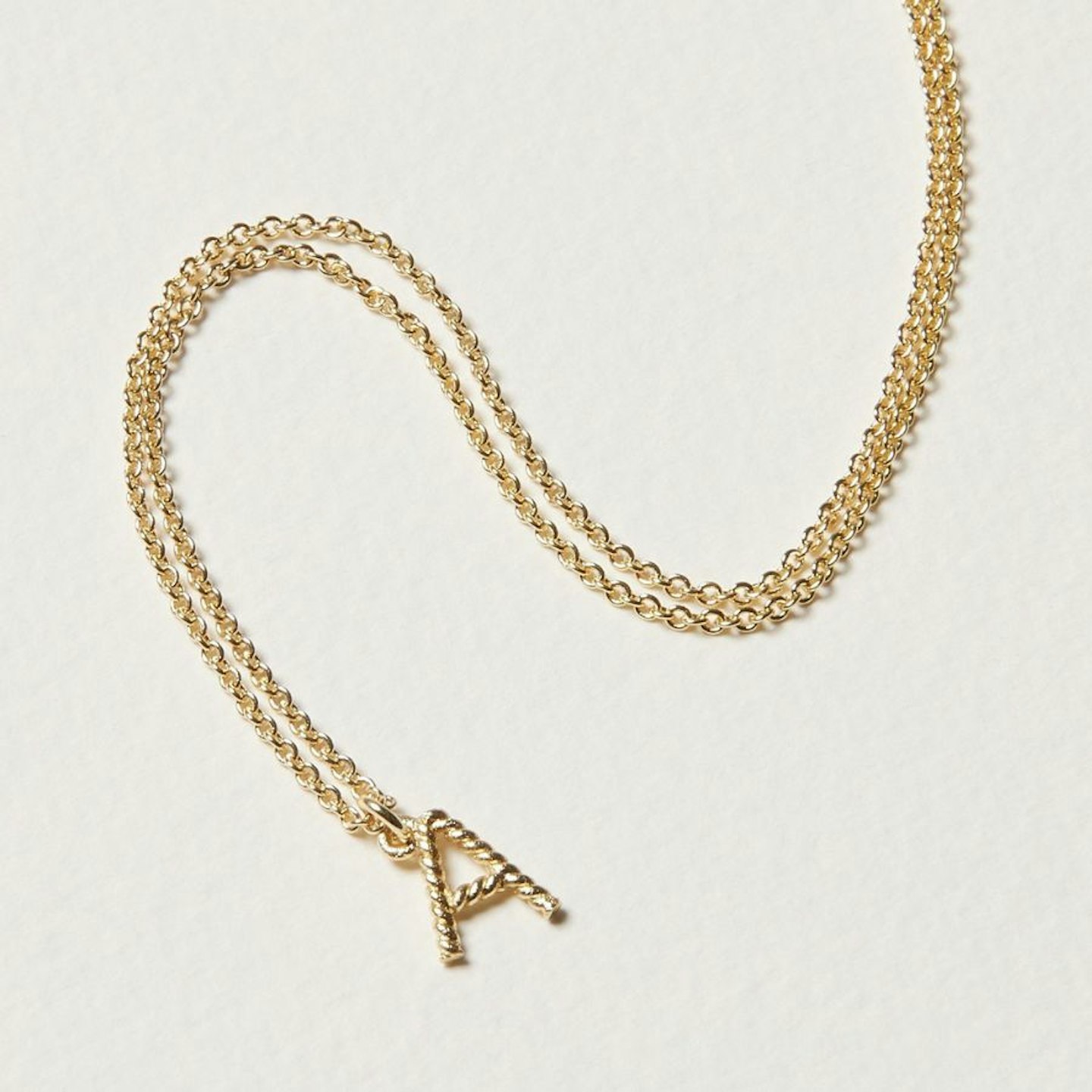 Oliver Bonas Alphabet Twisted Initial Gold Plated Pendant Necklace