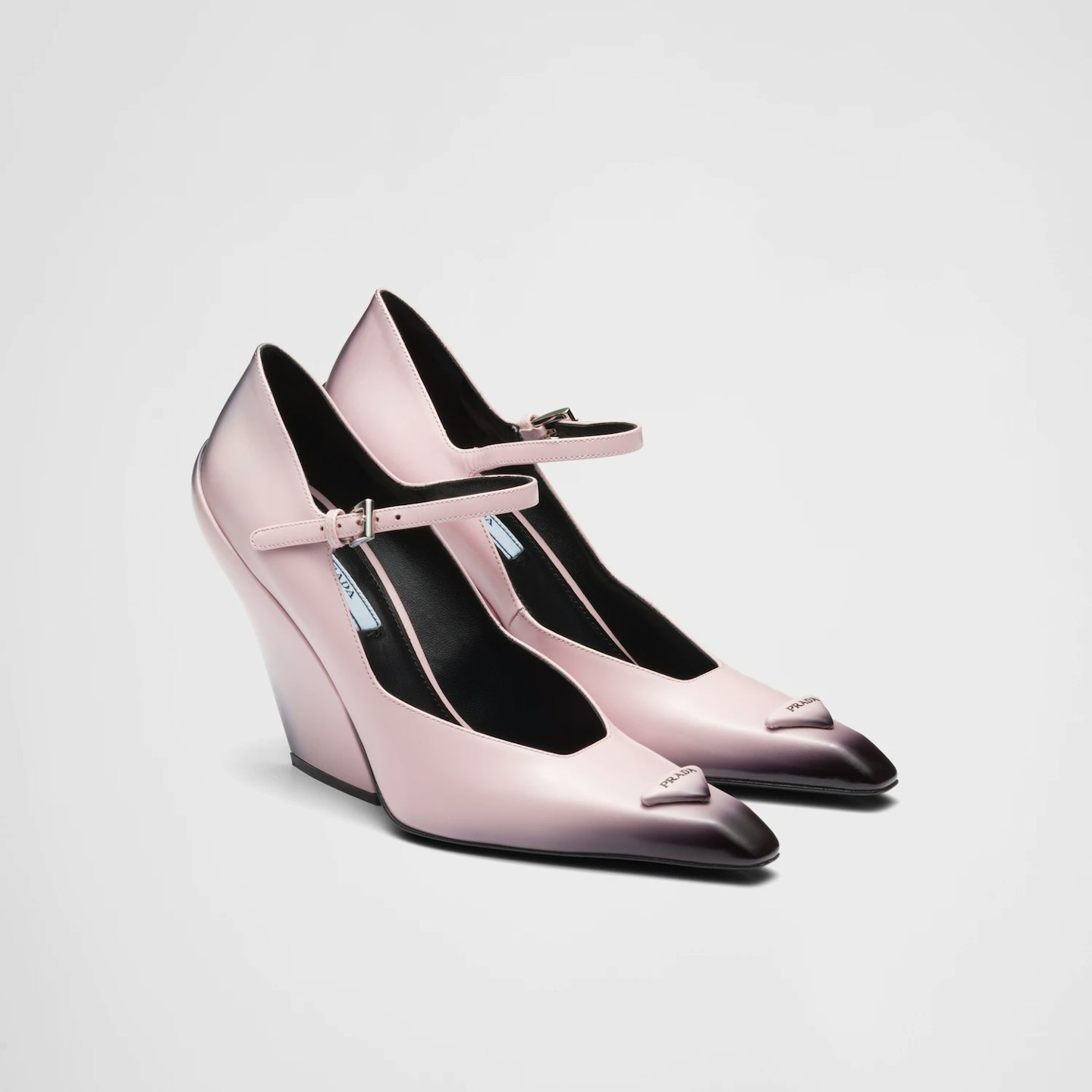 Prada, Pink Brushed Leather Pumps