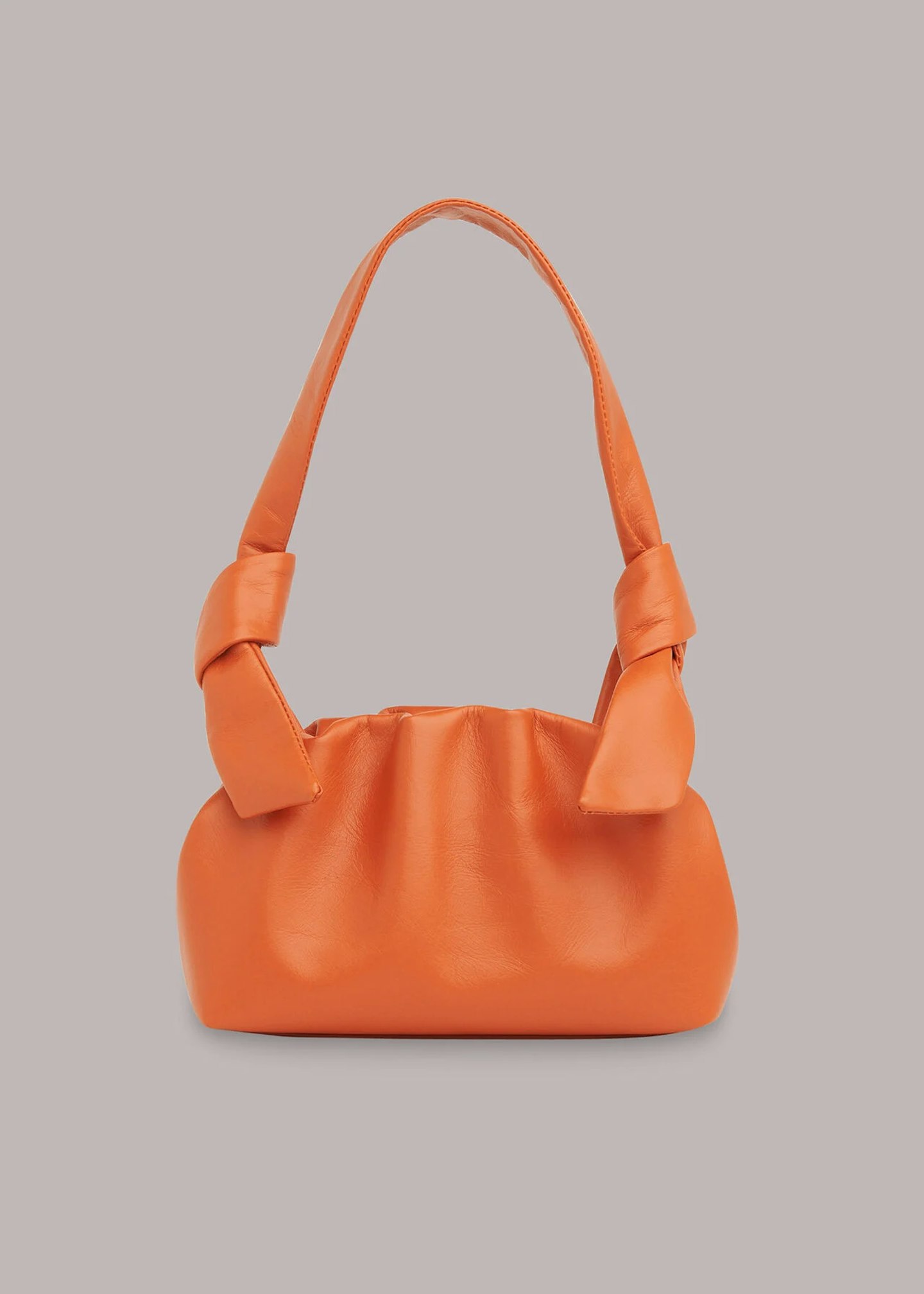 Whistles Orange Ravi Ruched Mini Bag