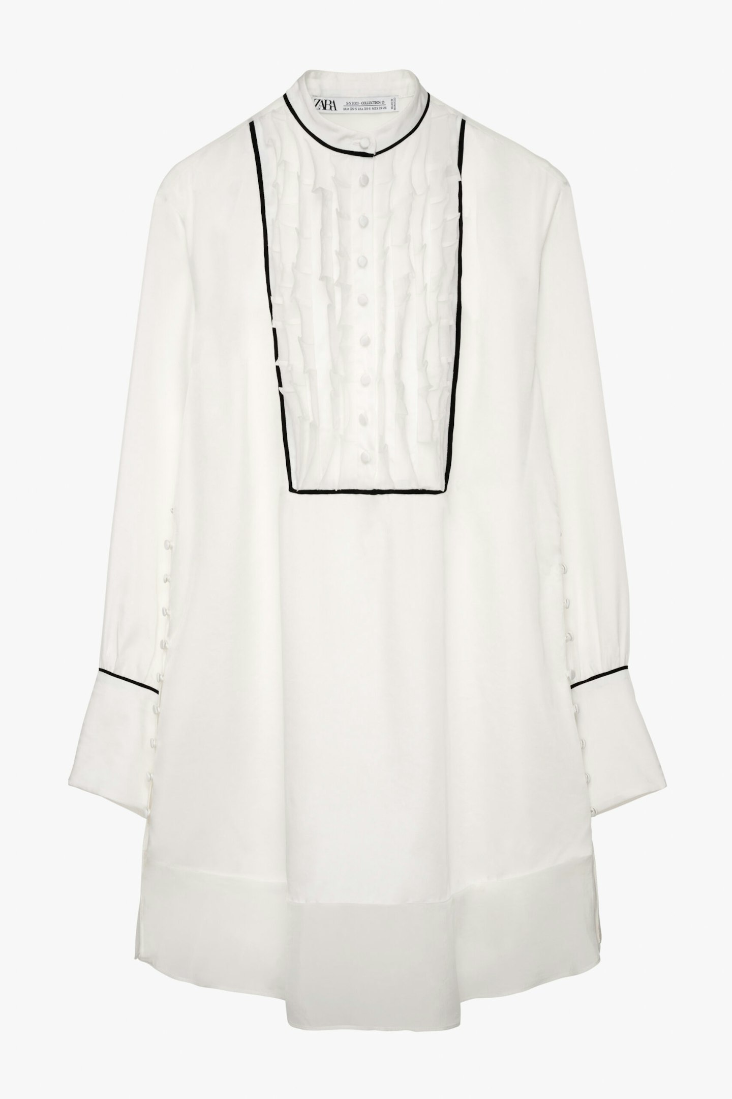 zara white long shirt