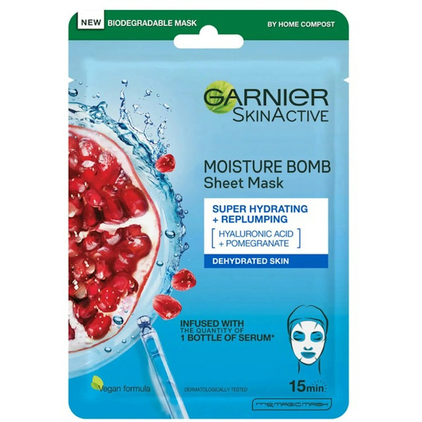 Garnier Moisture Bomb Pomegranate Hydrating Face Sheet Mask Dehydrated Skin