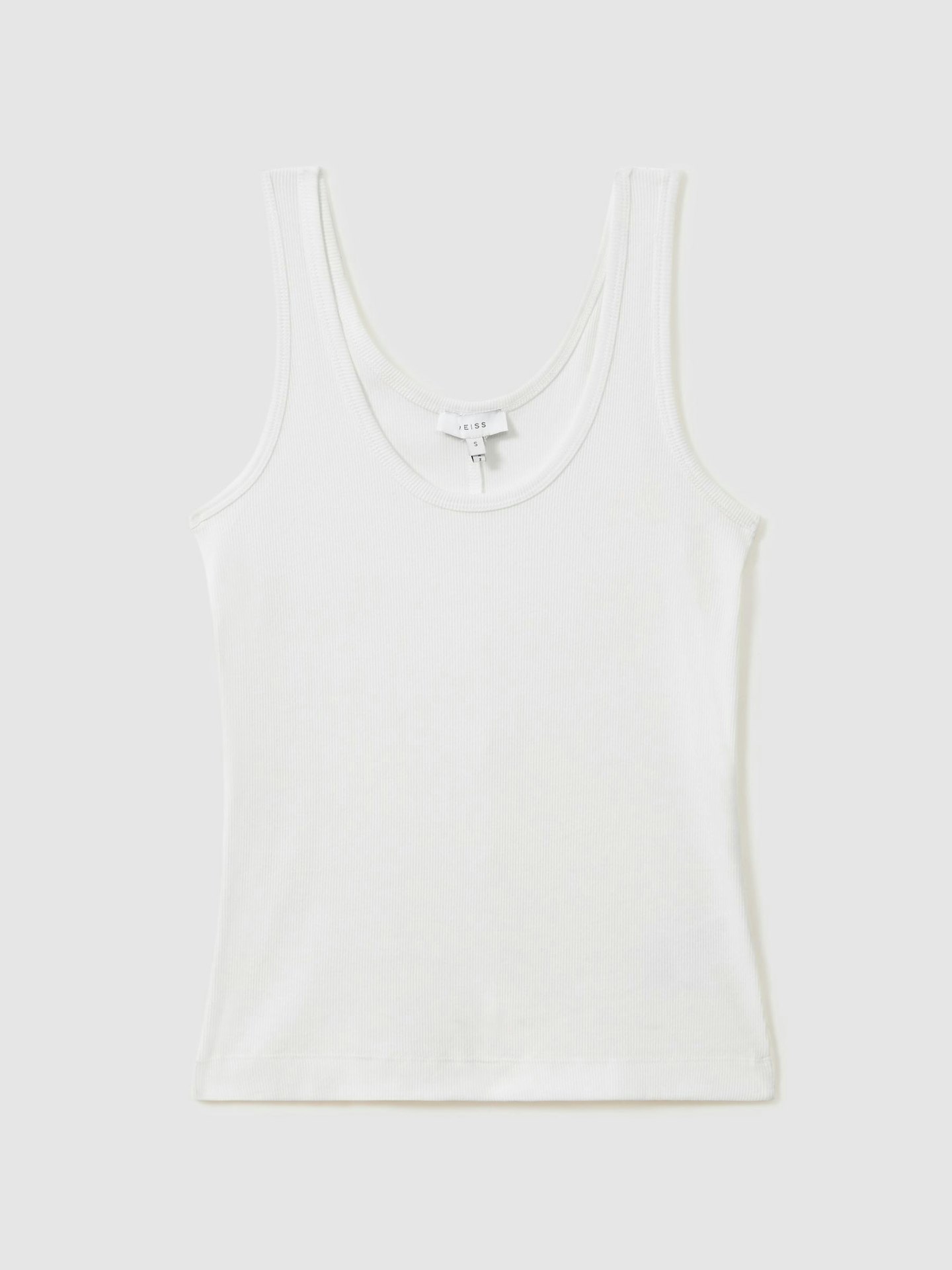 Reiss, Violet Scoop Neck Jersey Vest Top in White