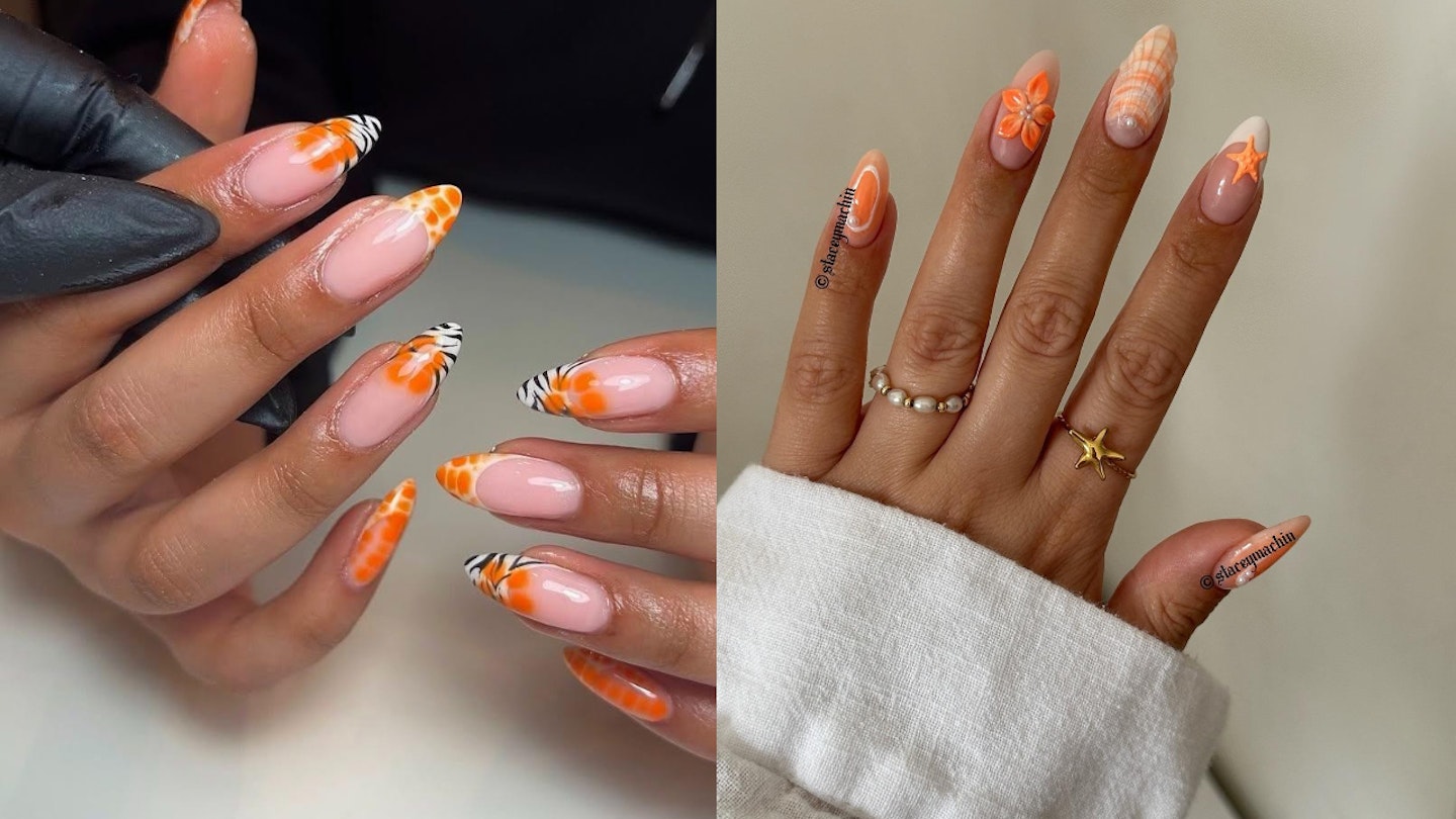 2025 Summer Orange Gradient Nails Trend