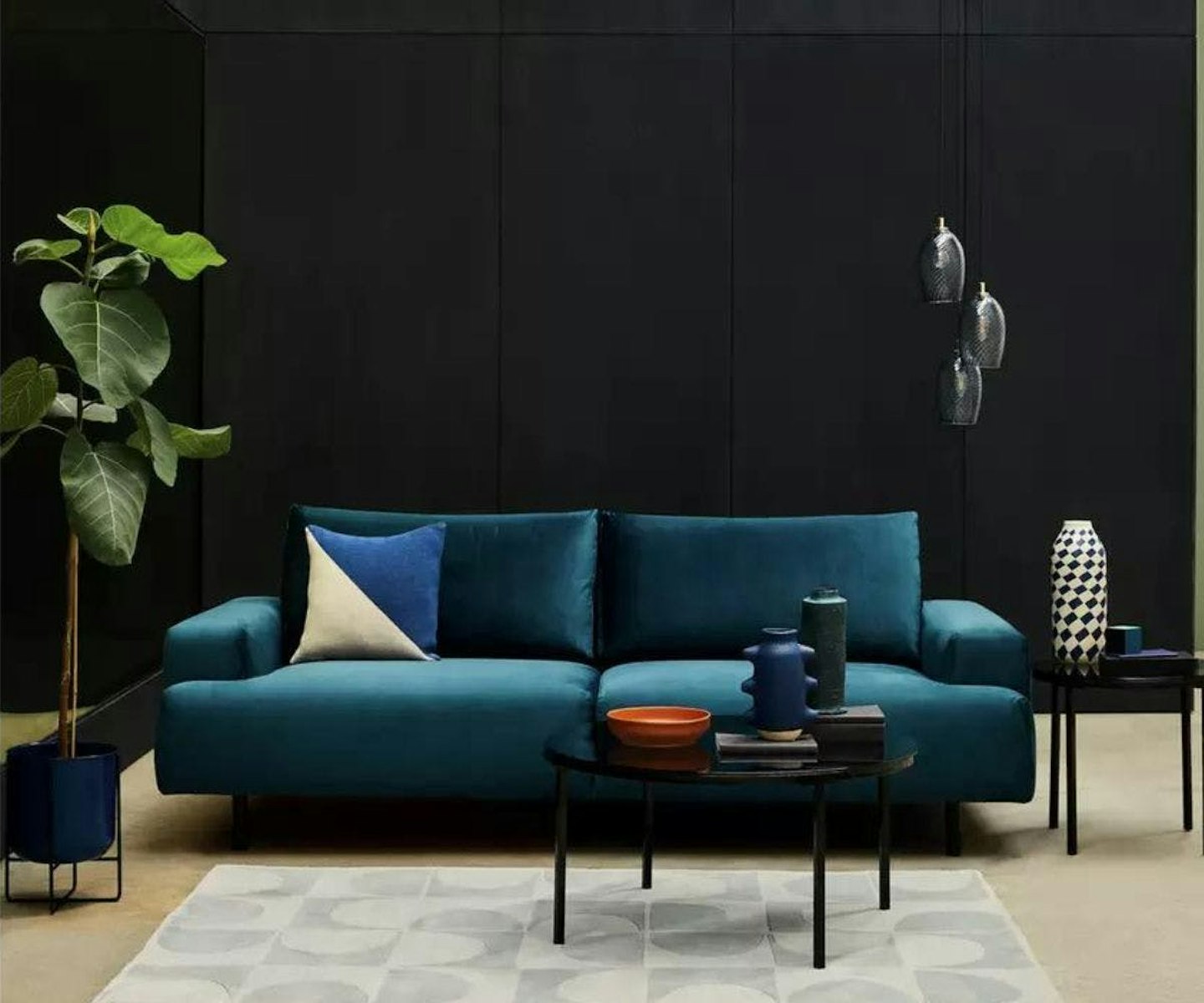 Habitat Julien 3 Seater Velvet Sofa