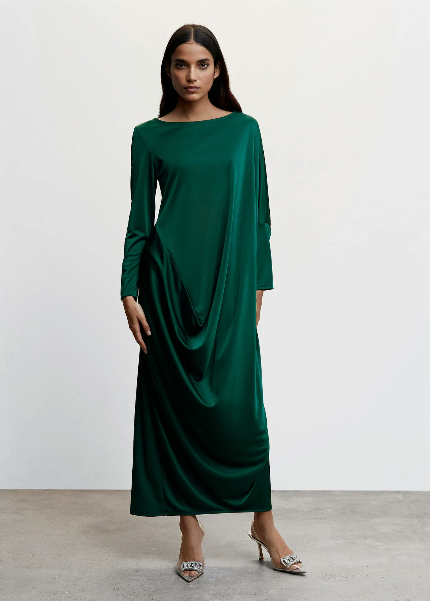 Oasis Satin Draped Dress 