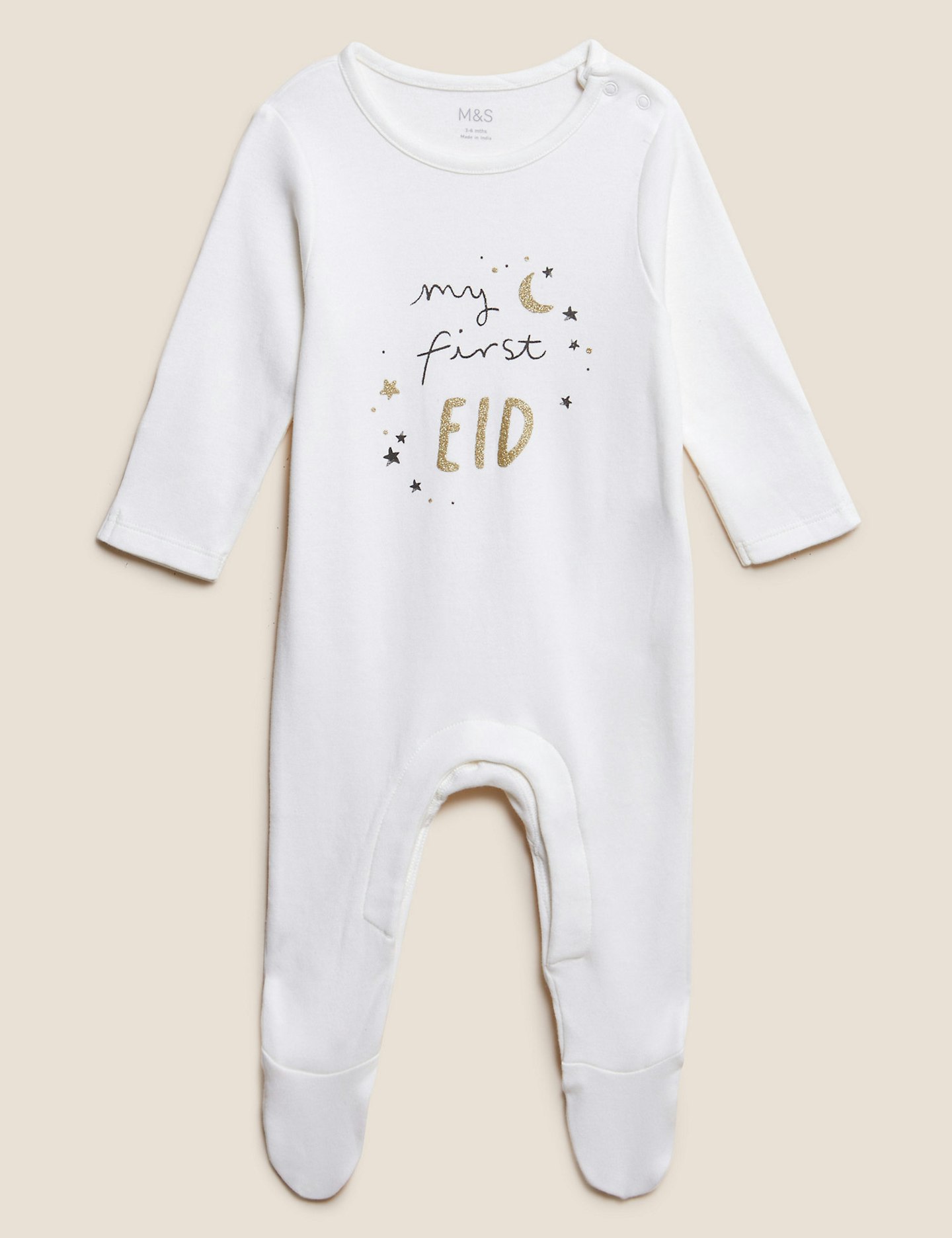M&S, Pure Cotton My First Eid Sleepsuit