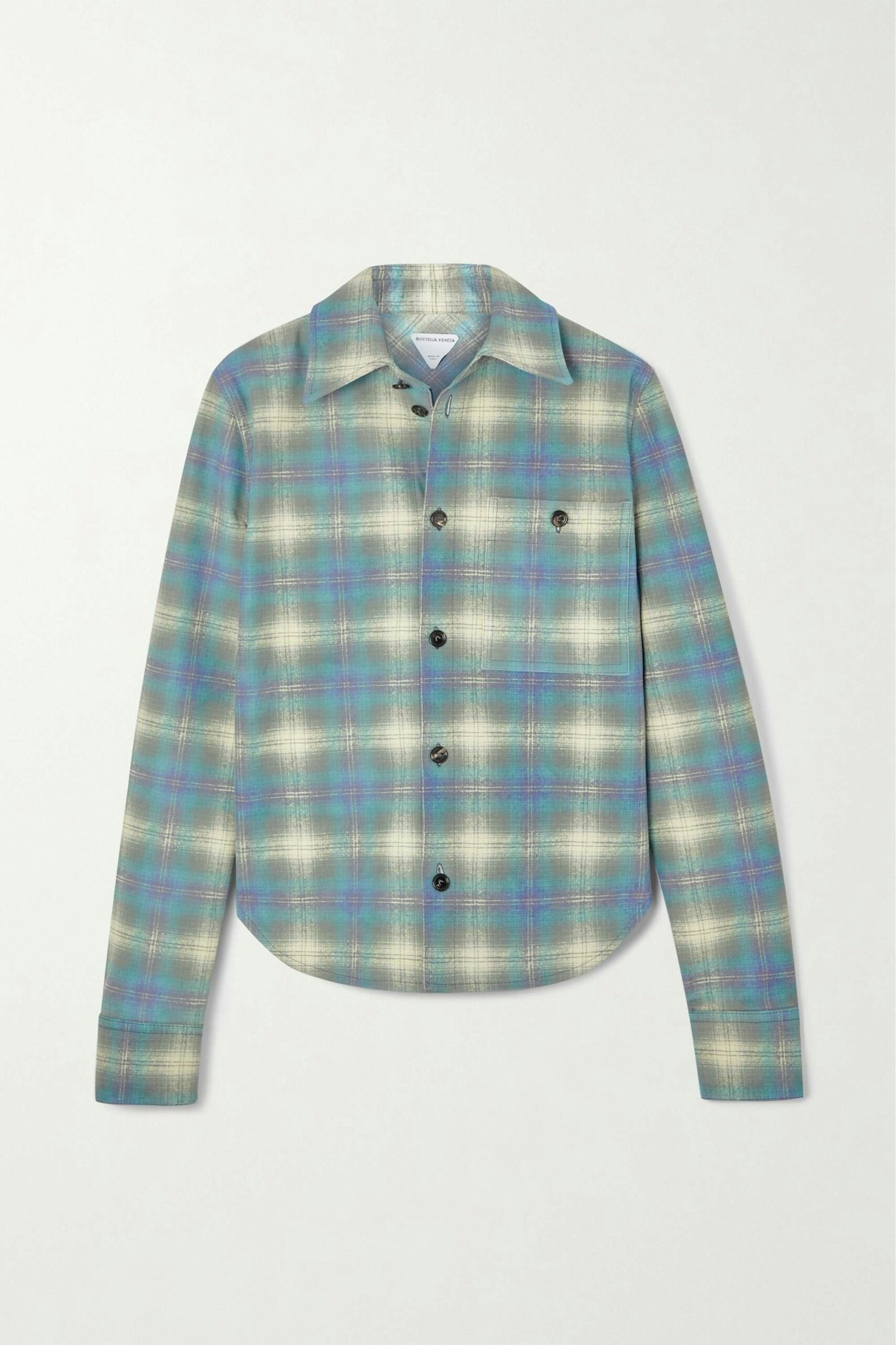 Cropped Checked Leather Shirt