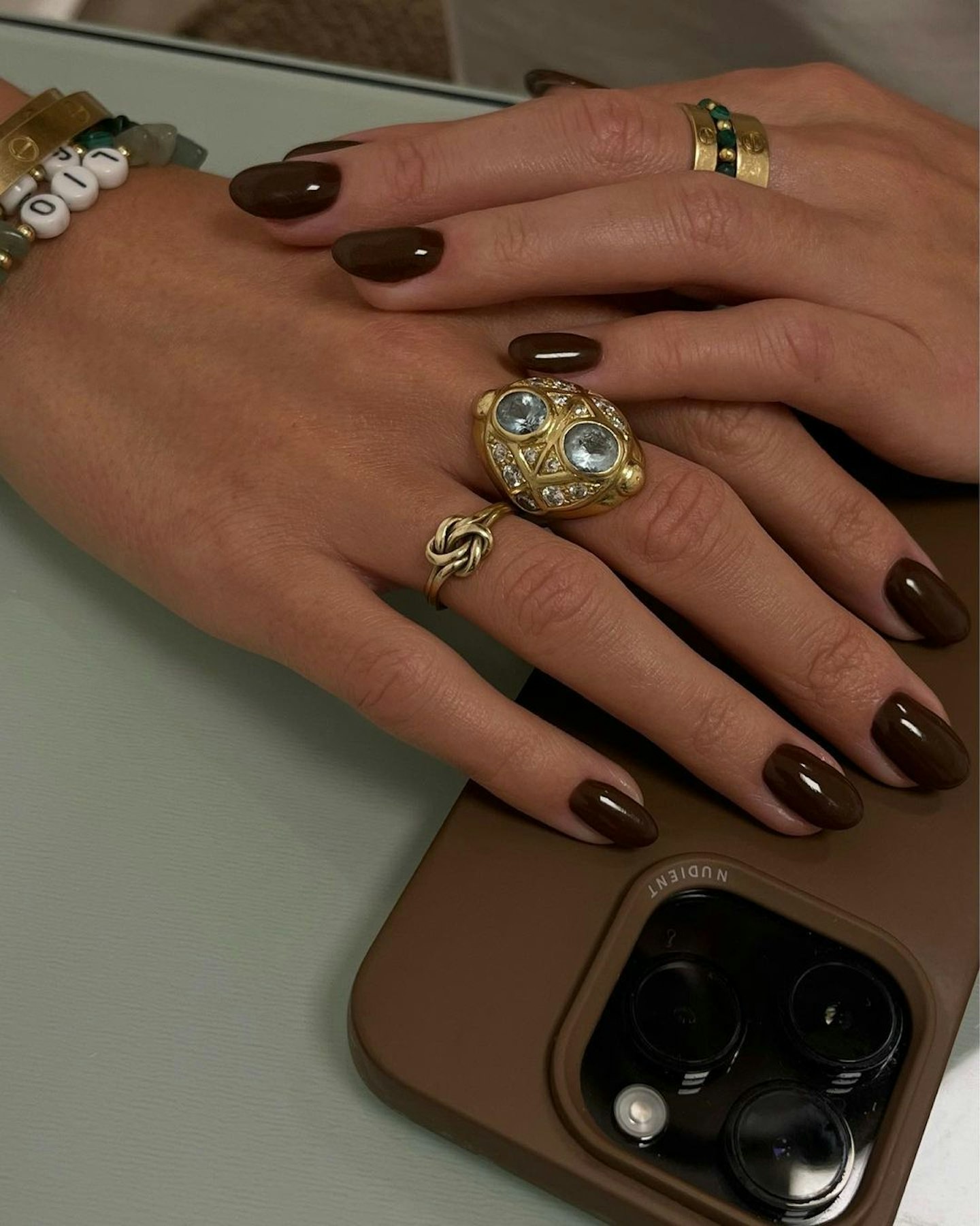 Brown Almond Nails