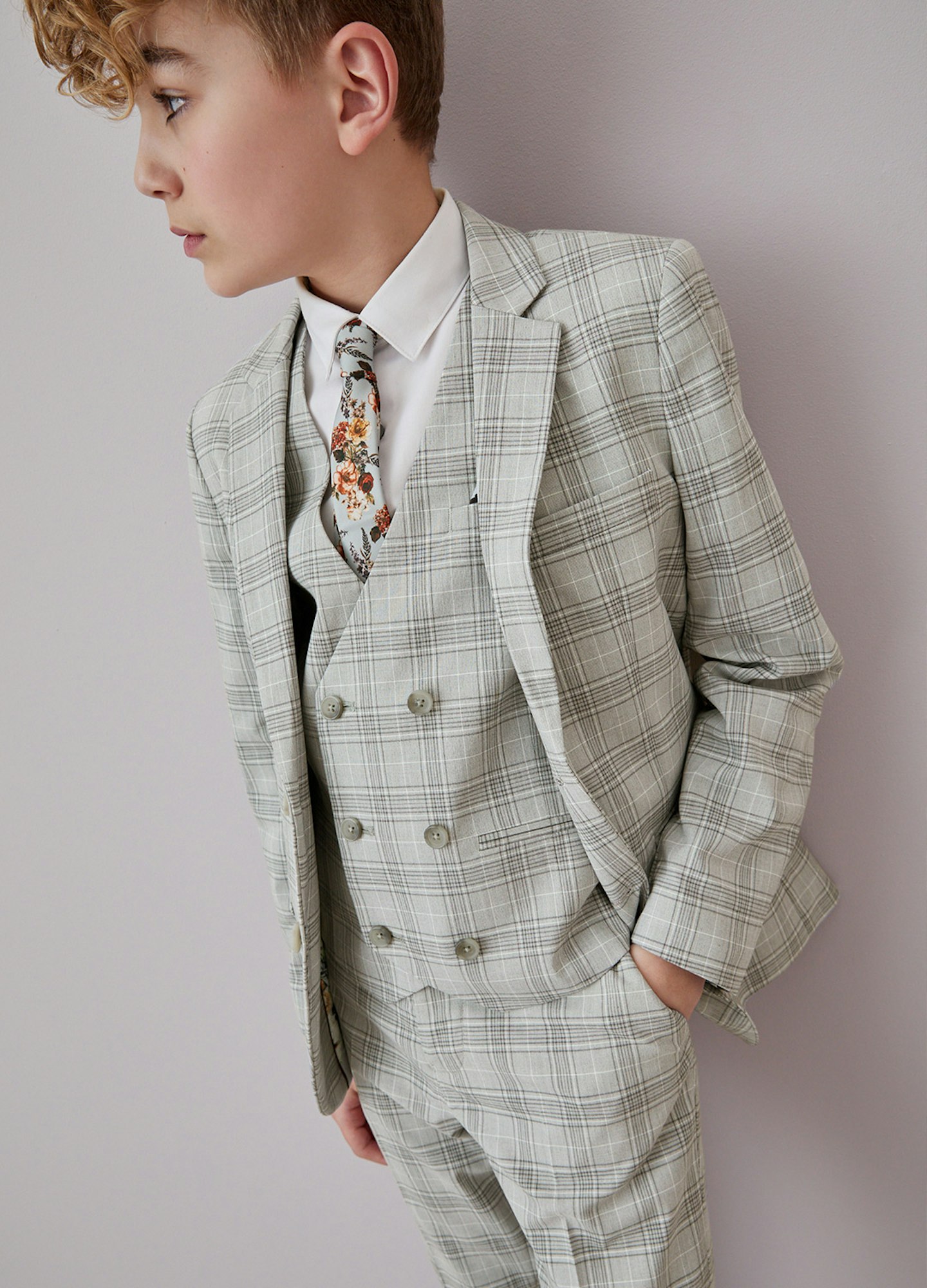 Skinny Fit Suit Grey Check