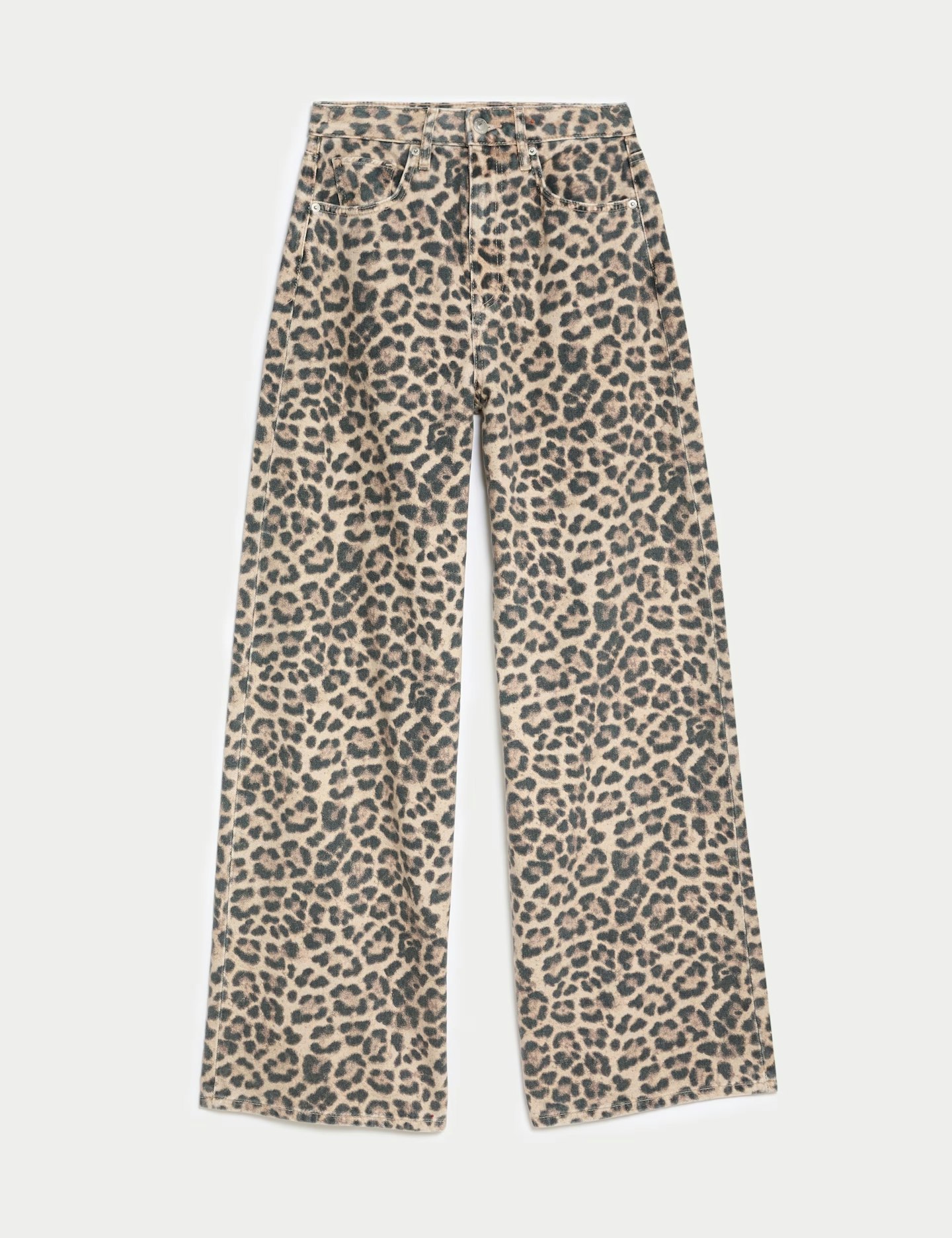 Marks and spencers Leopard Print Wide Leg Jeans