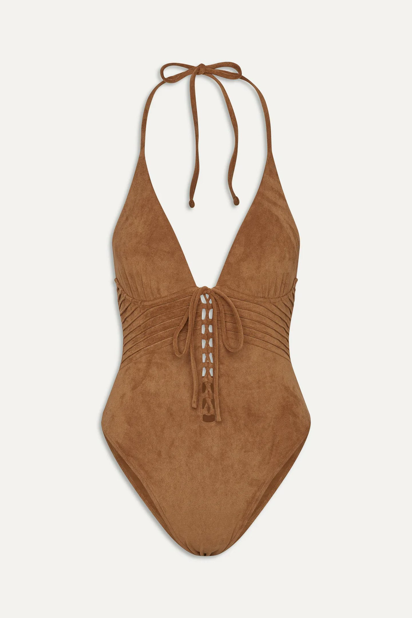 Frankies Bikinis, x BELLA HADID Barrel Suede One Piece Swimsuit