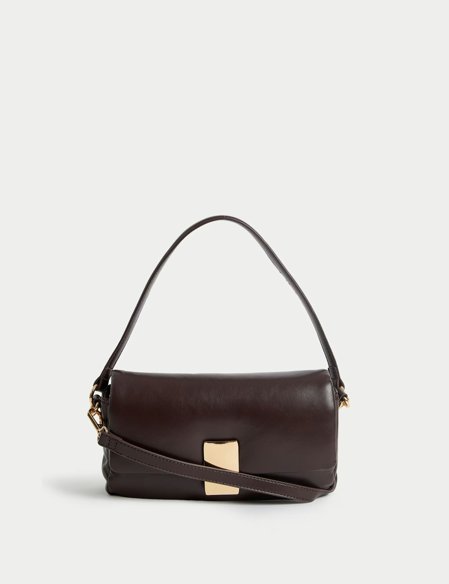 M&S Faux Leather Puffy Baguette Bag