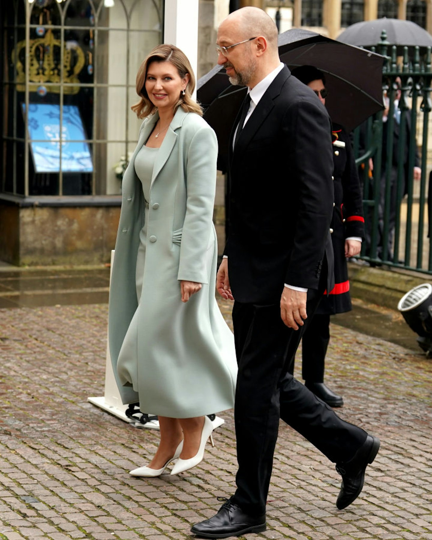 Ukrainian first lady Olena Zelenska and Ukrainian Prime Minister Denys Shmyhal 