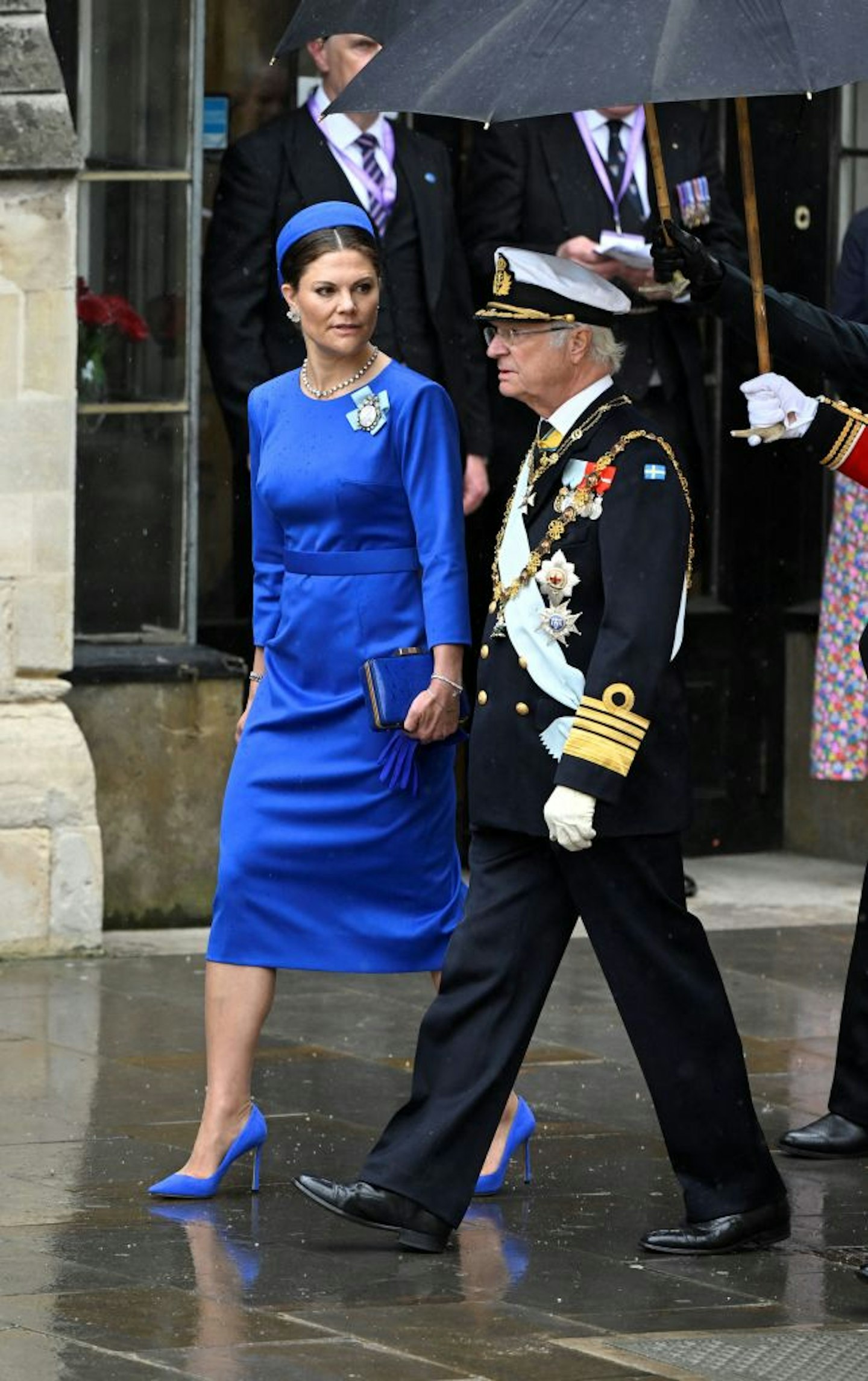 Victoria, Crown Princess of Sweden and Carl XVI Gustaf, King of Sweden attends the coronation
