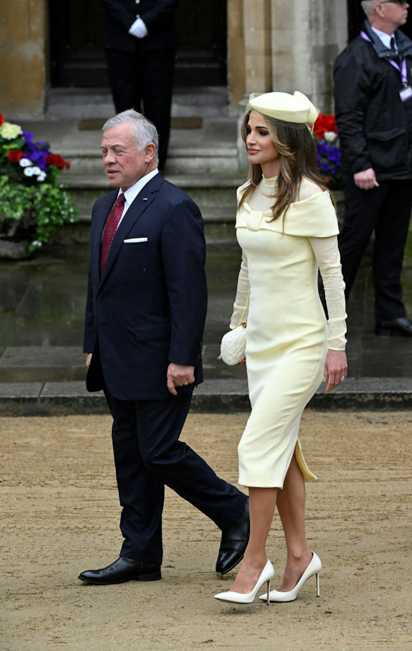 King Abdullah II of Jordan and Queen Rania arrive to attend the Coronation