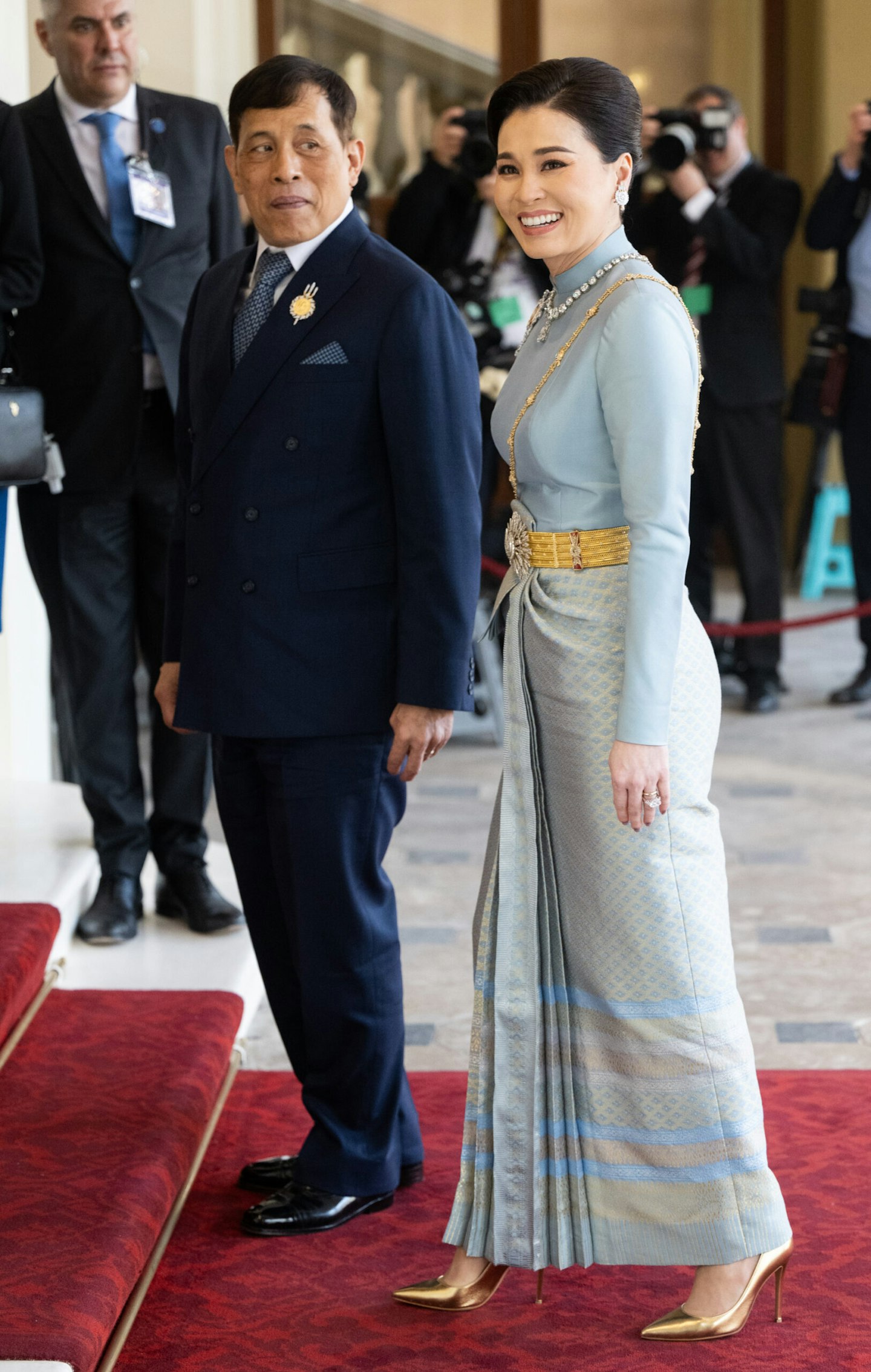 Queen Suthida and King Vajiralongkorn of Thailand attend the Coronation Reception For Overseas Guests