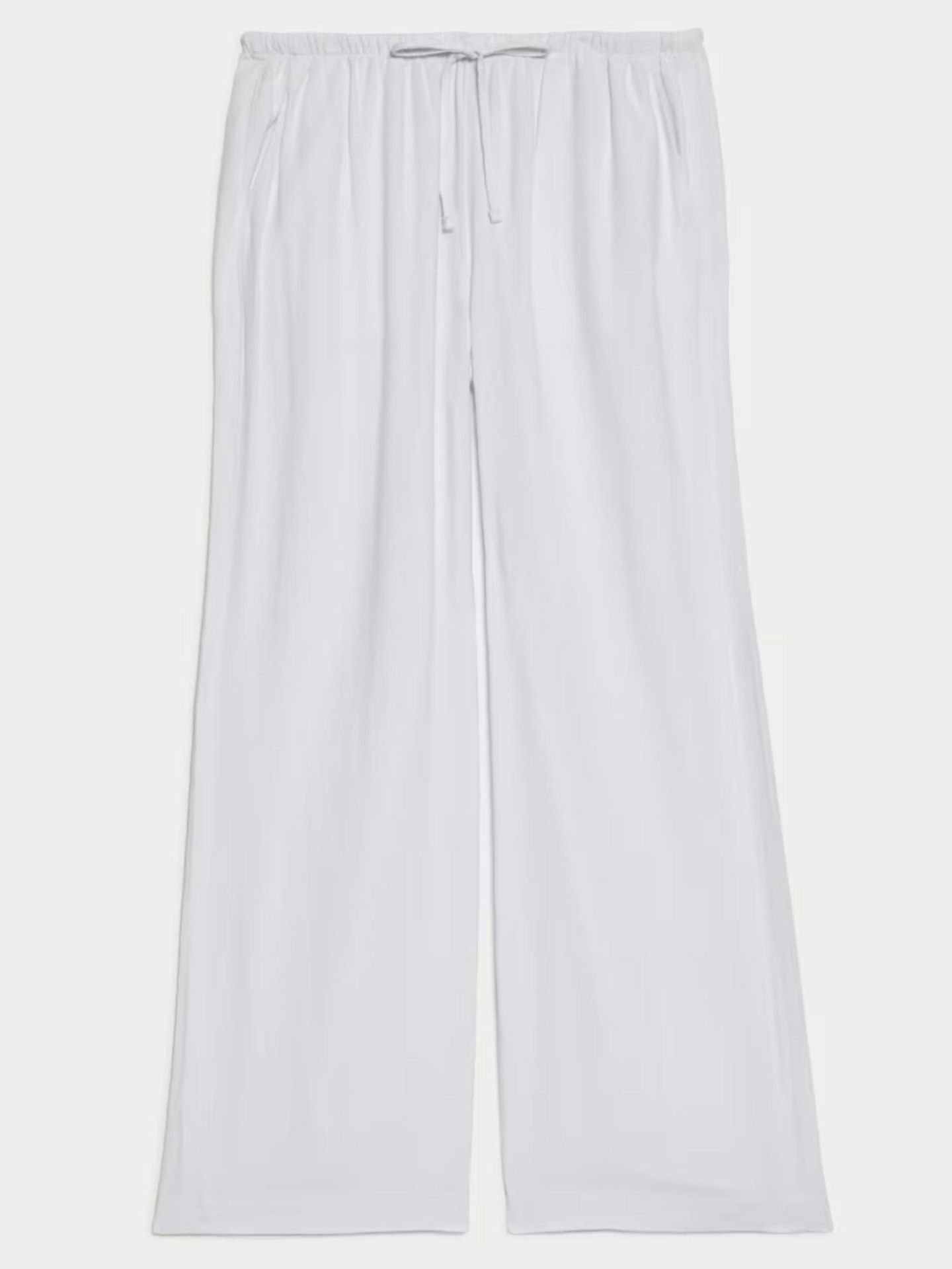 Linen Blend Wide Leg Trousers