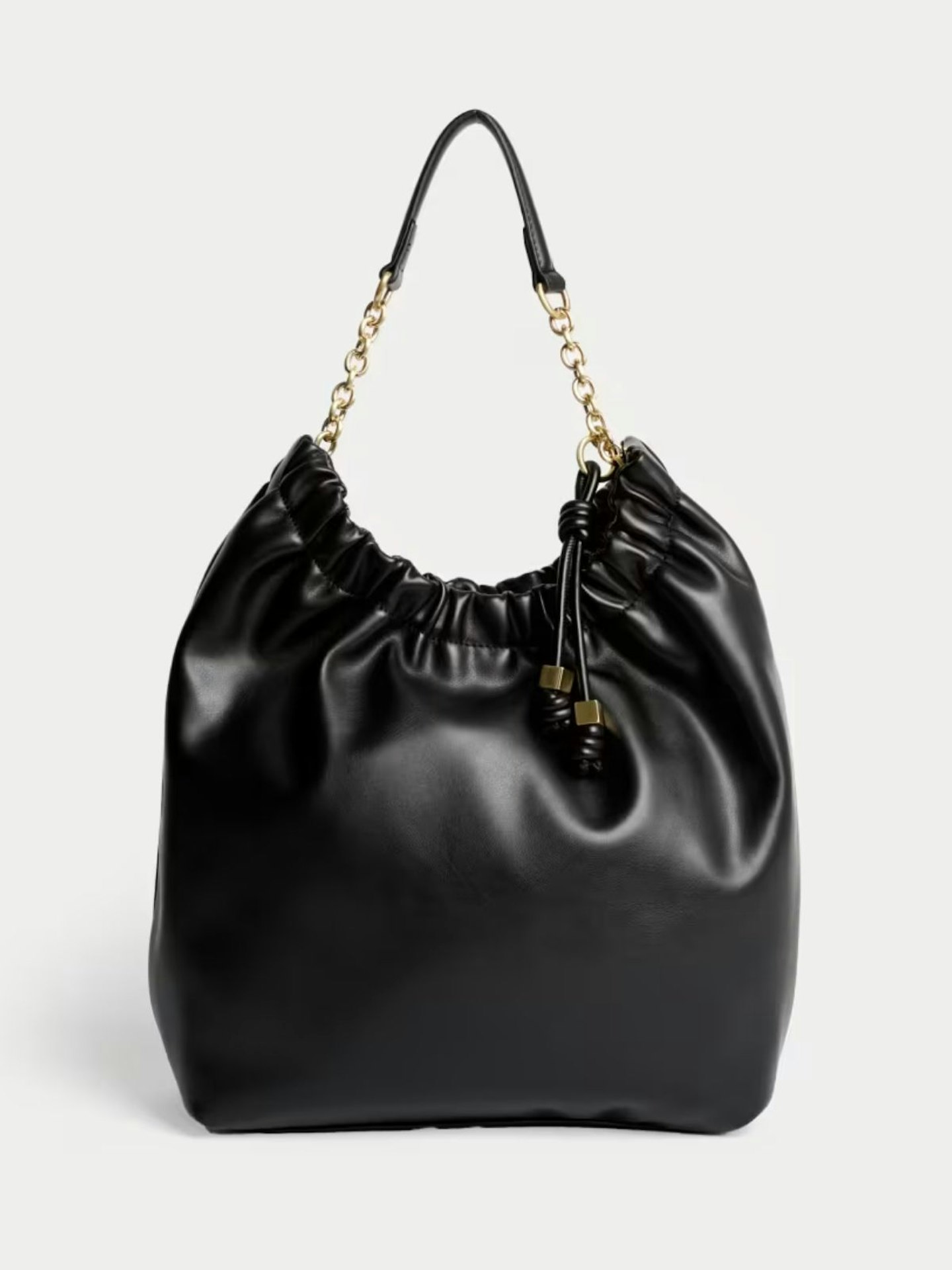 Faux Leather Chain Strap Shoulder Bag