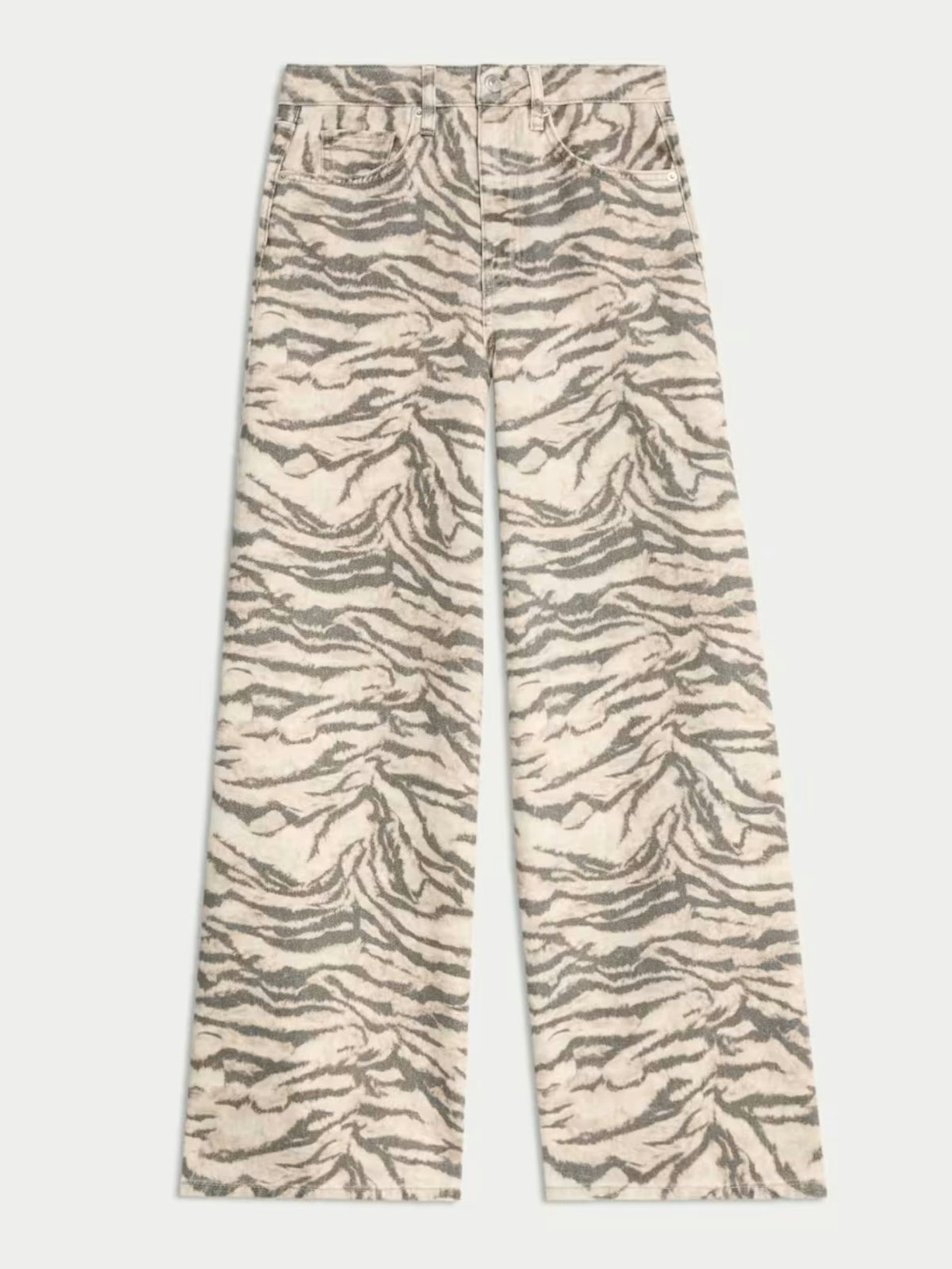 Animal Print Wide Leg Jeans