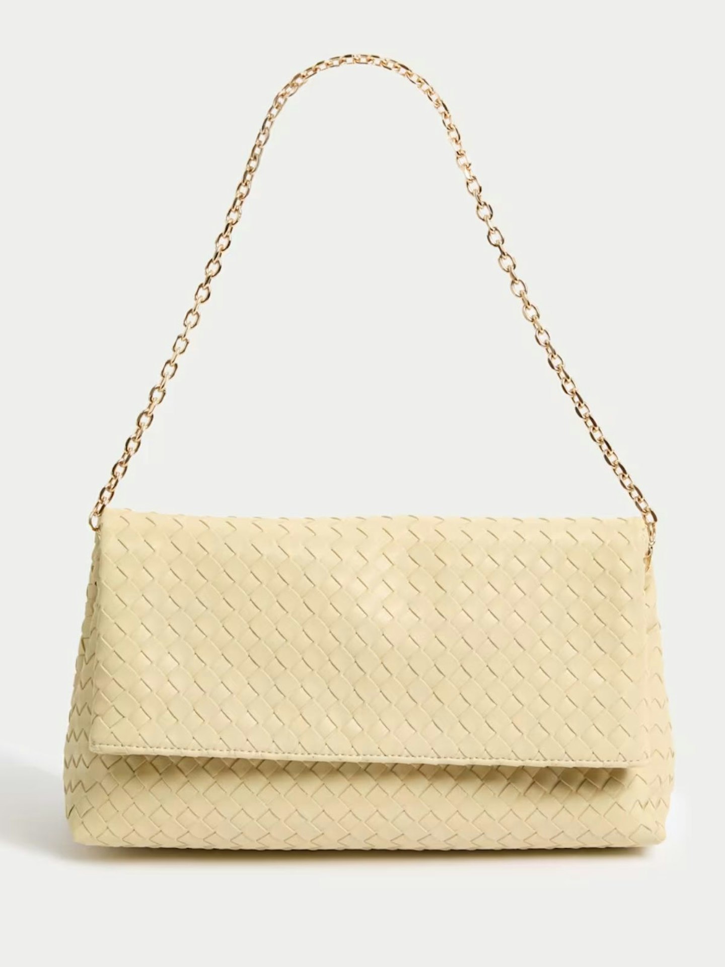 Faux Leather Woven Clutch Bag