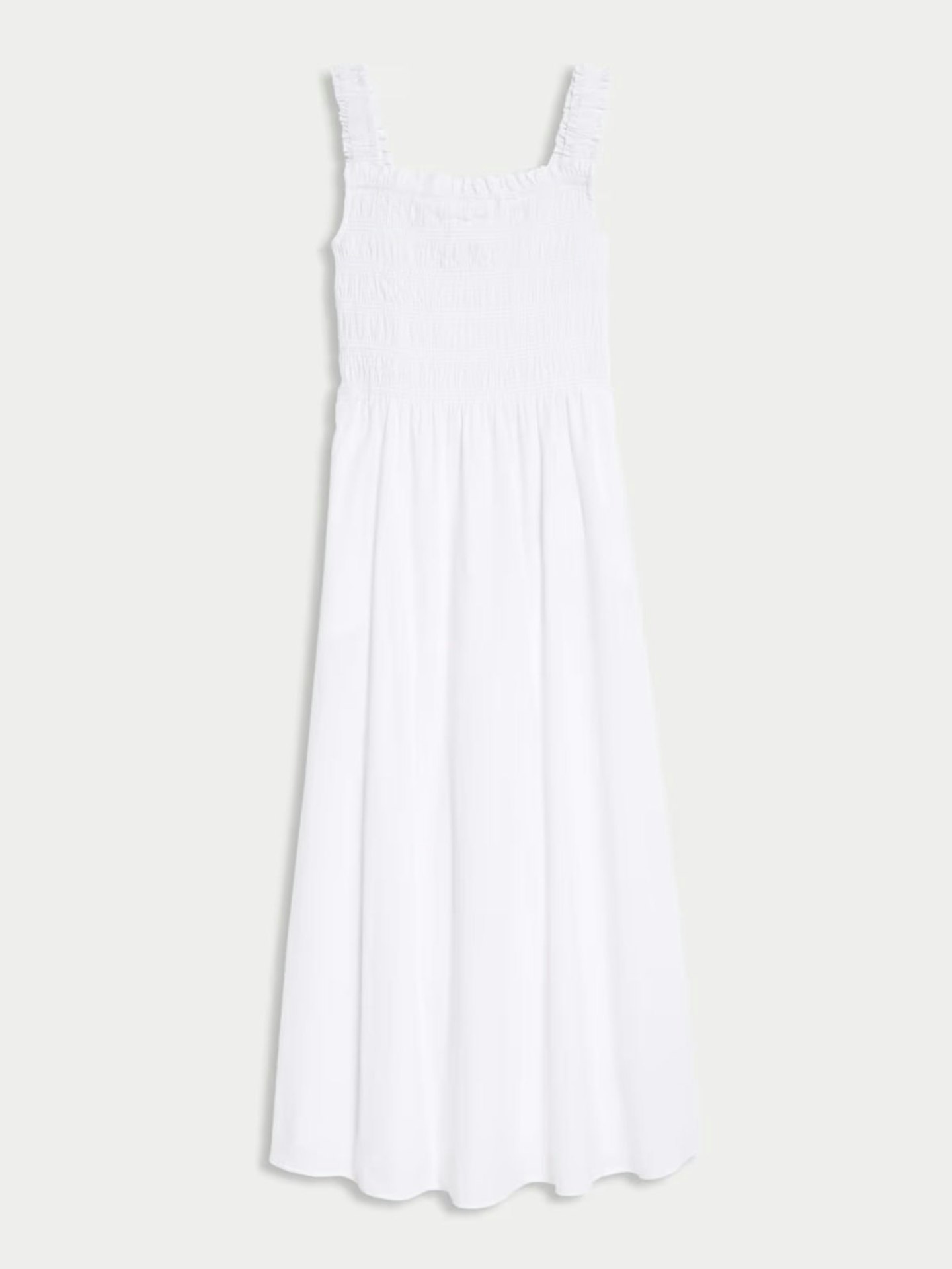 Pure Cotton Textured Midi Waisted Dress