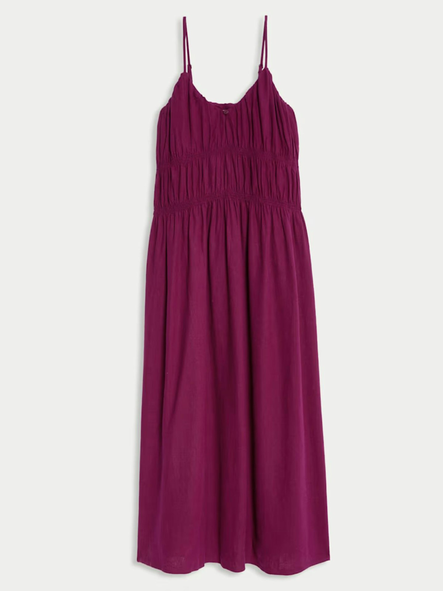 Linen Rich V-Neck Strappy Midaxi Swing Dress