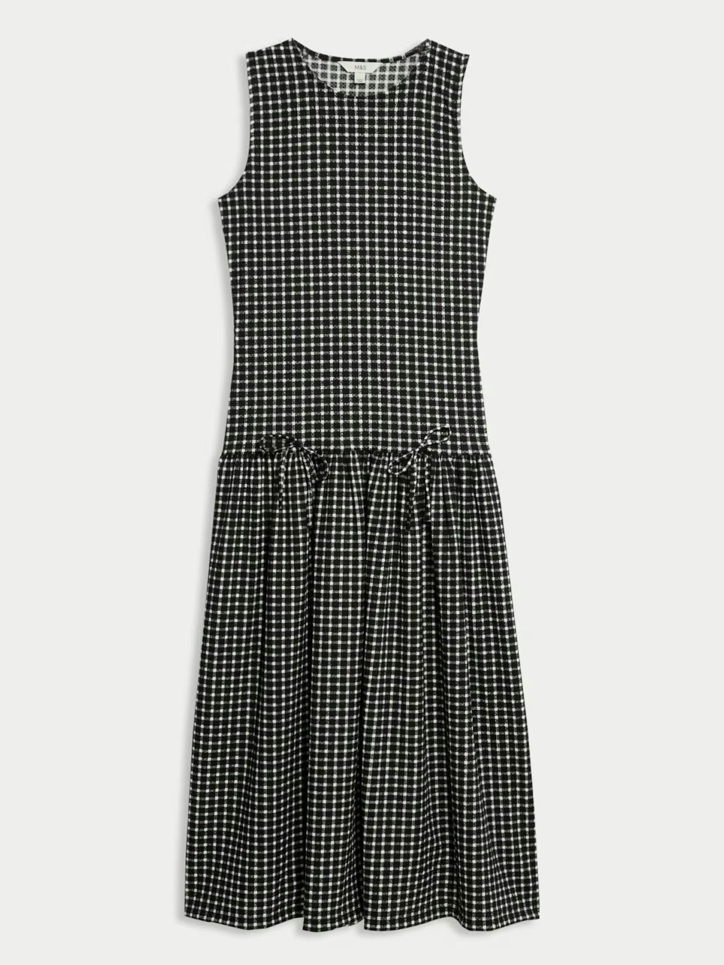 Checked Midi Waisted Dress
