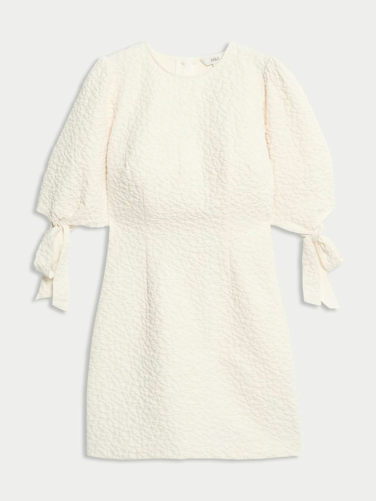 Jacquard Tie Detail Mini Shift Dress