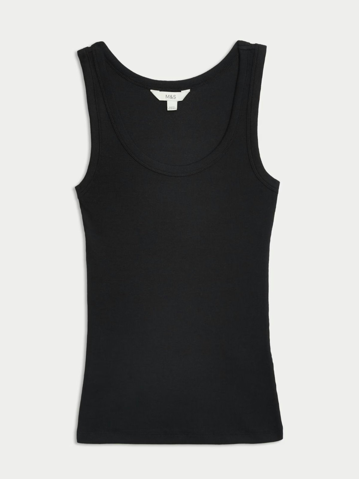 Cotton Rich Ribbed Slim Fit Vest Top