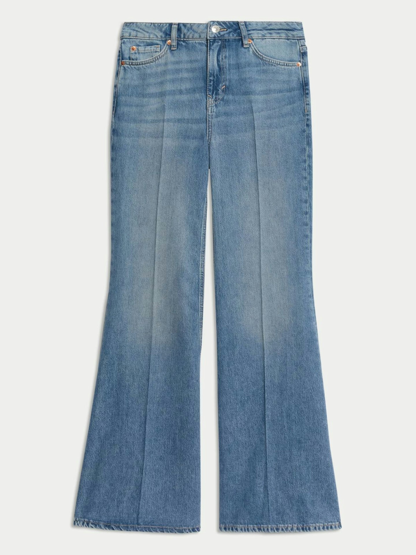 Mid Rise Flared Jeans