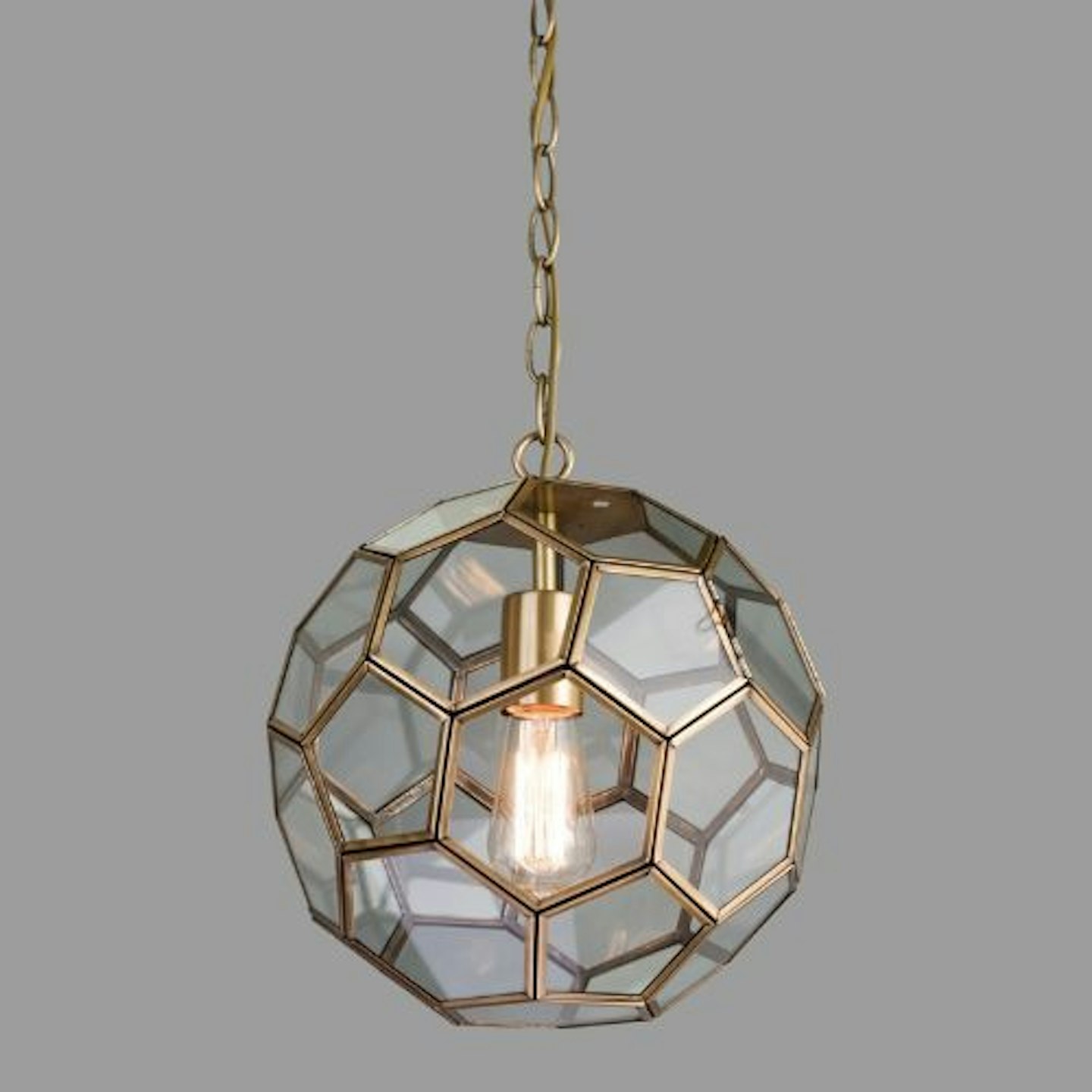 Neptune Chain Hexagonal Glass Ceiling Light