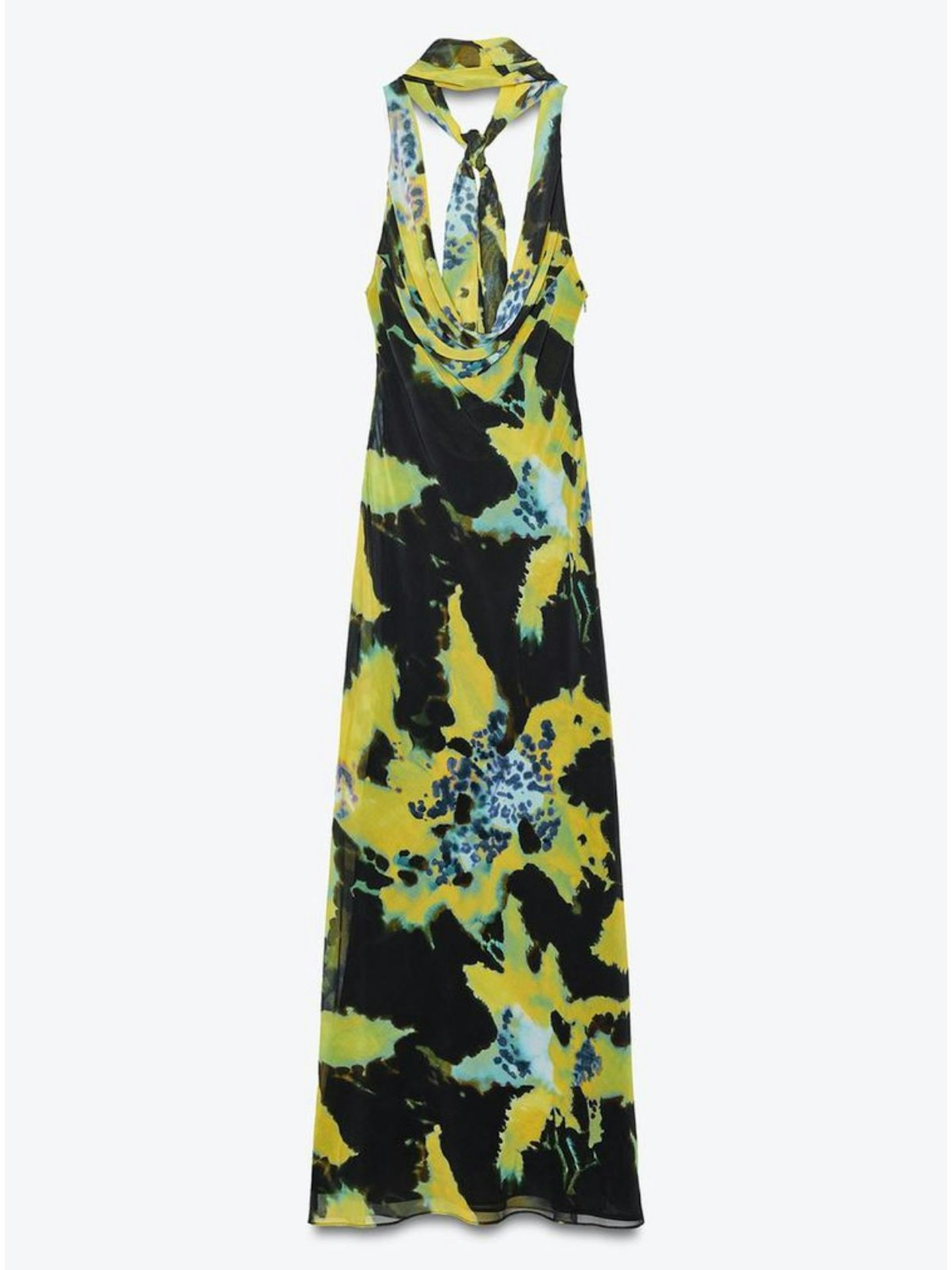 Long Foulard Print Dress