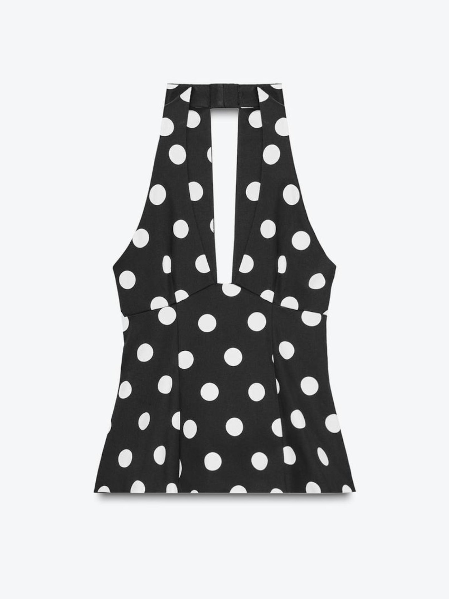 Polka Dot Halter Top With Back Bow