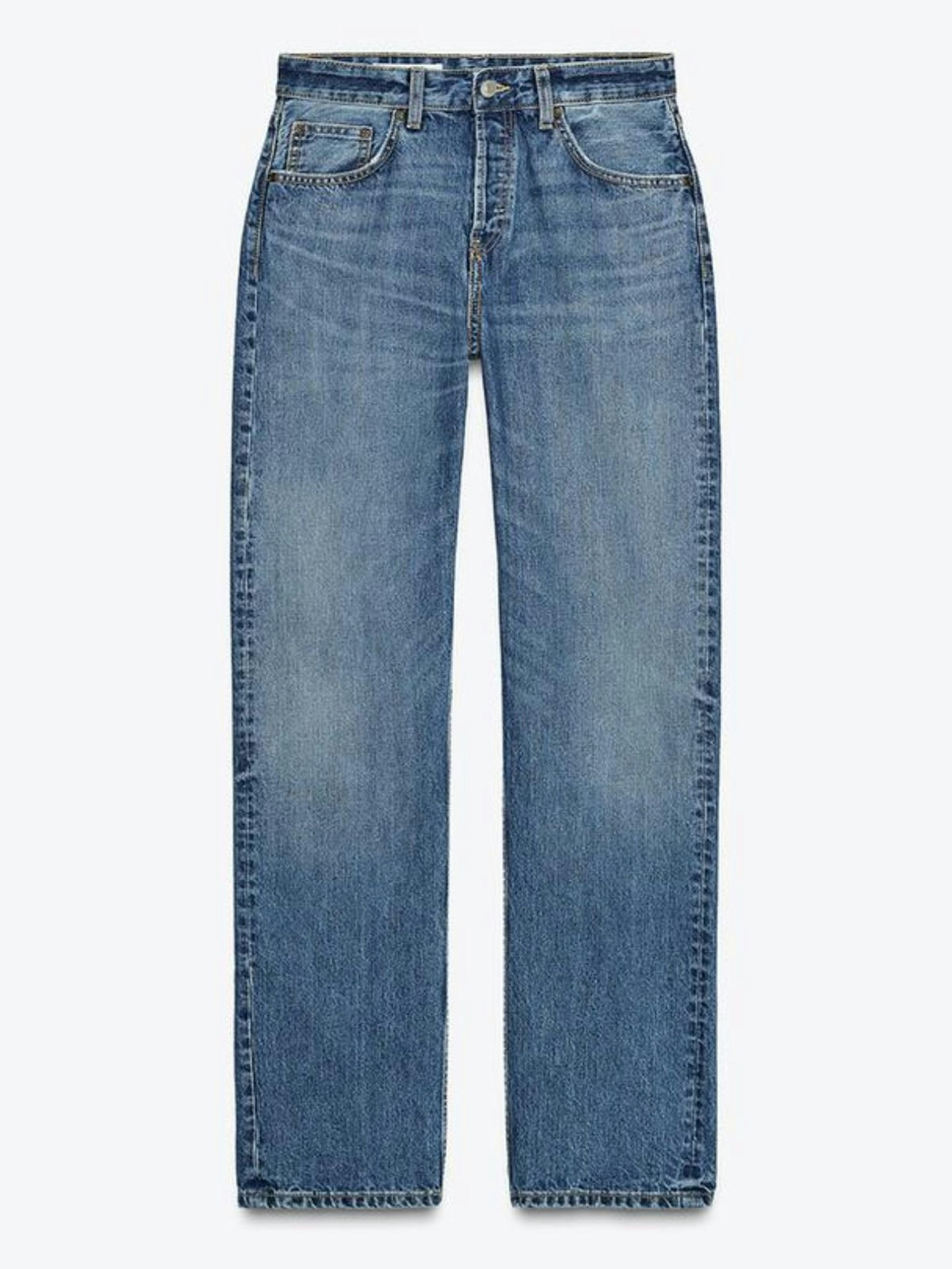 TRF Straight-Leg Mid-Rise Jeans