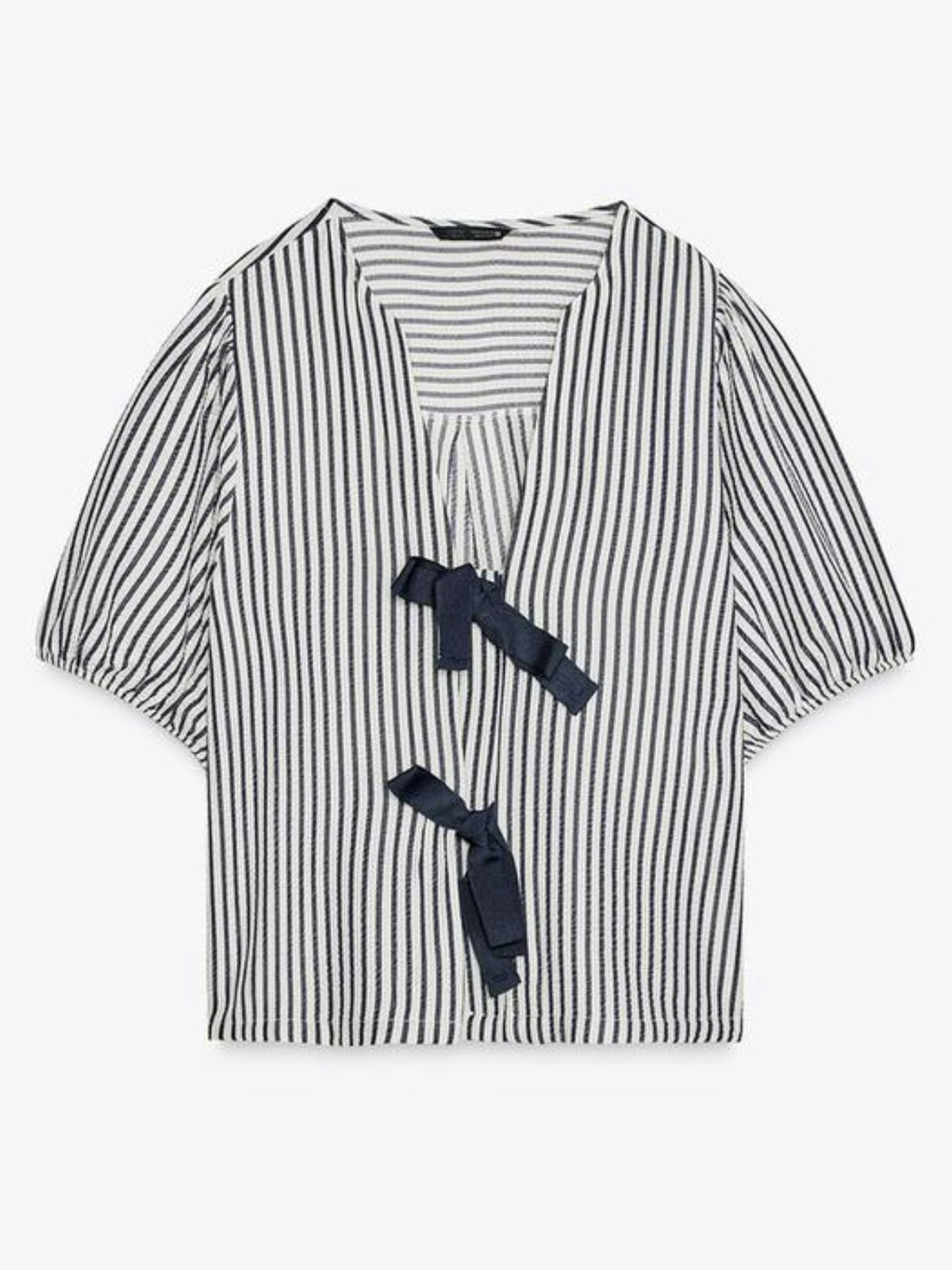 Striped Blouse With Ties