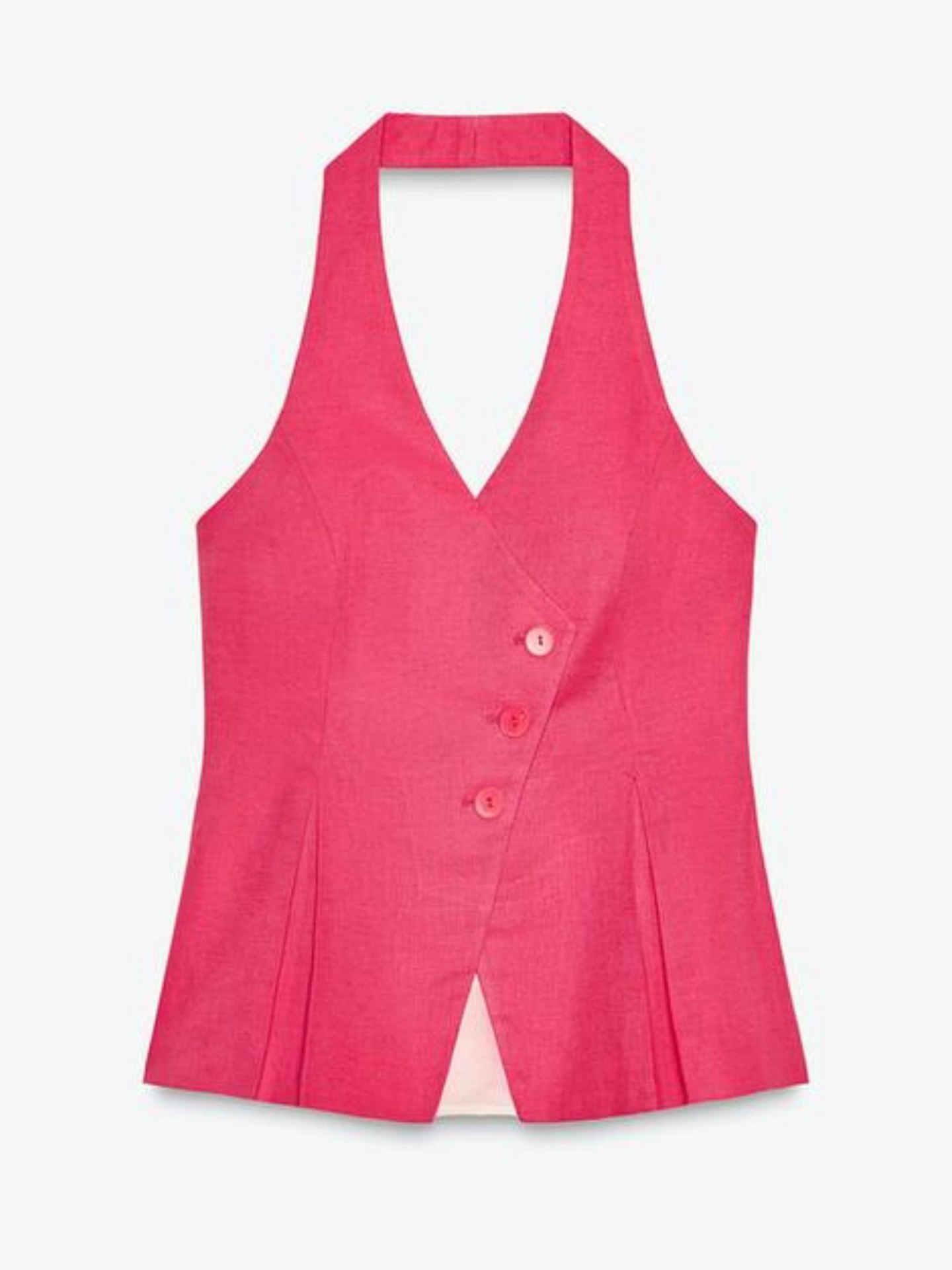 Double-Breasted Waistcoat With Linen Blend