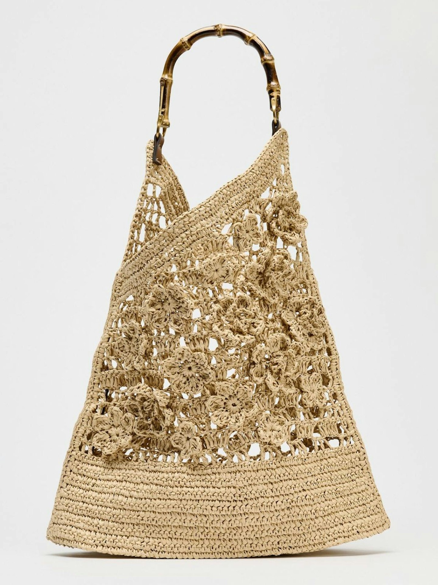 Floral Braided Tote Bag