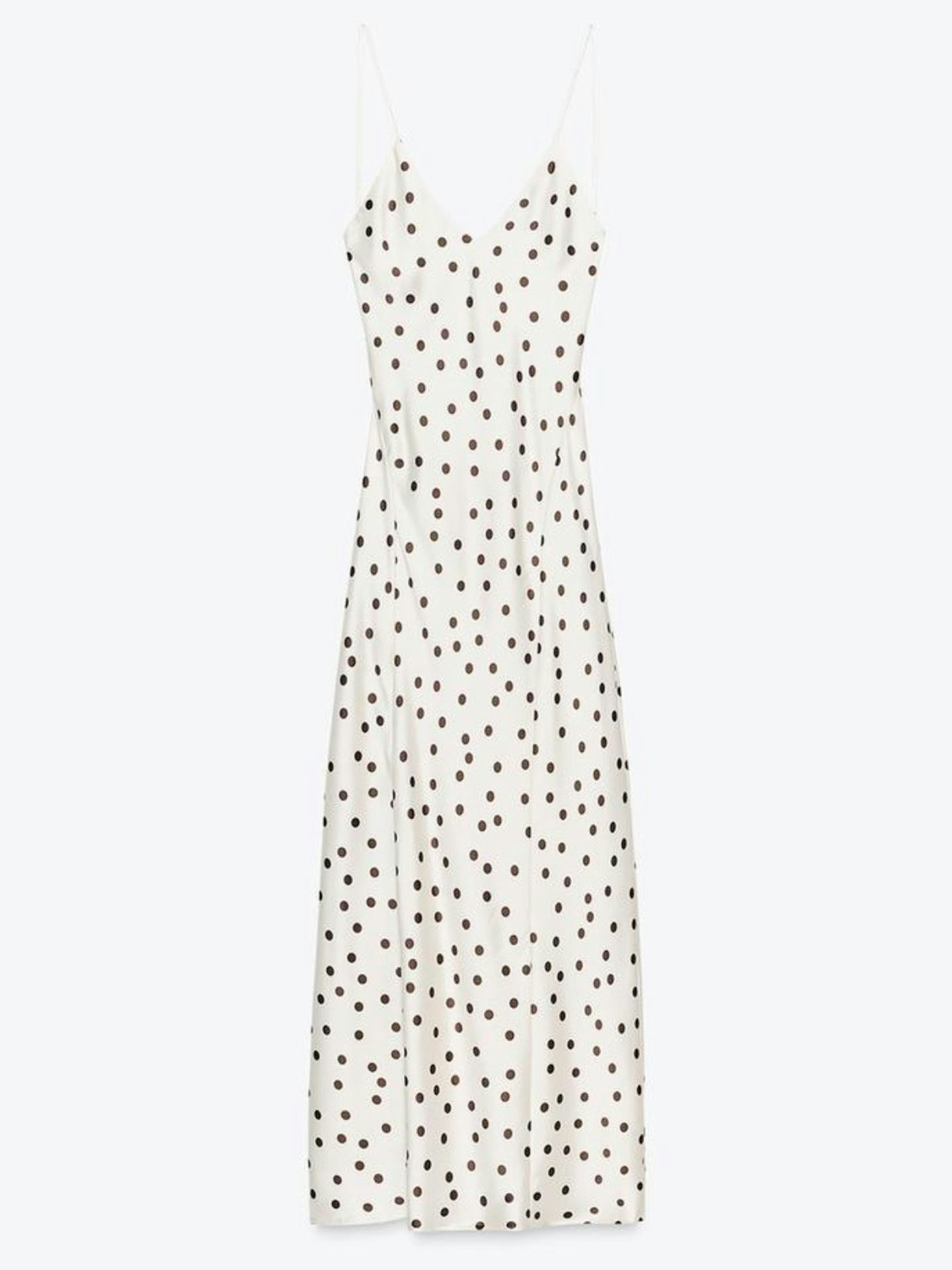Polka Dot Satin Midi Dress