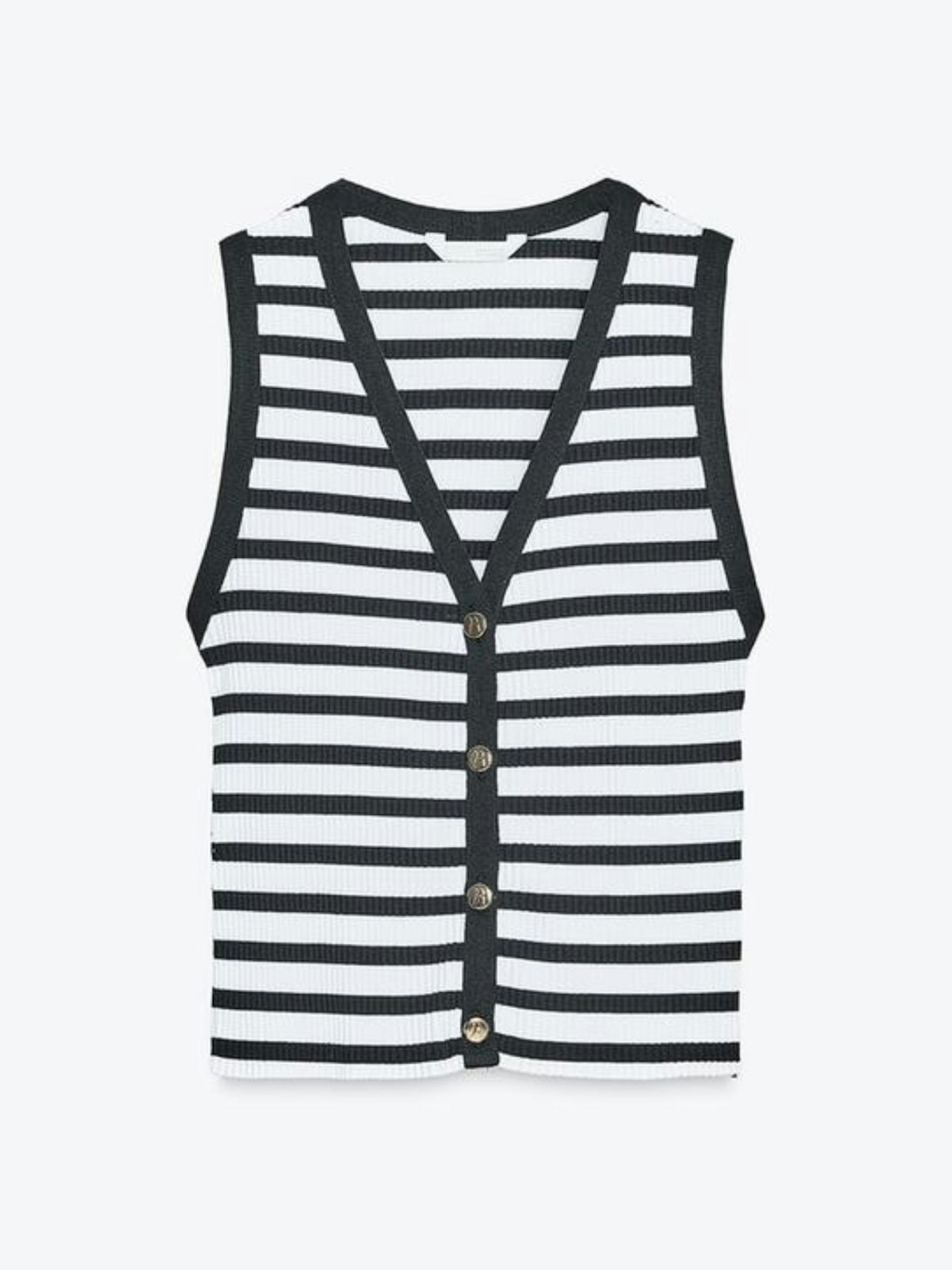 Striped Waistcoat With Zara Buttons