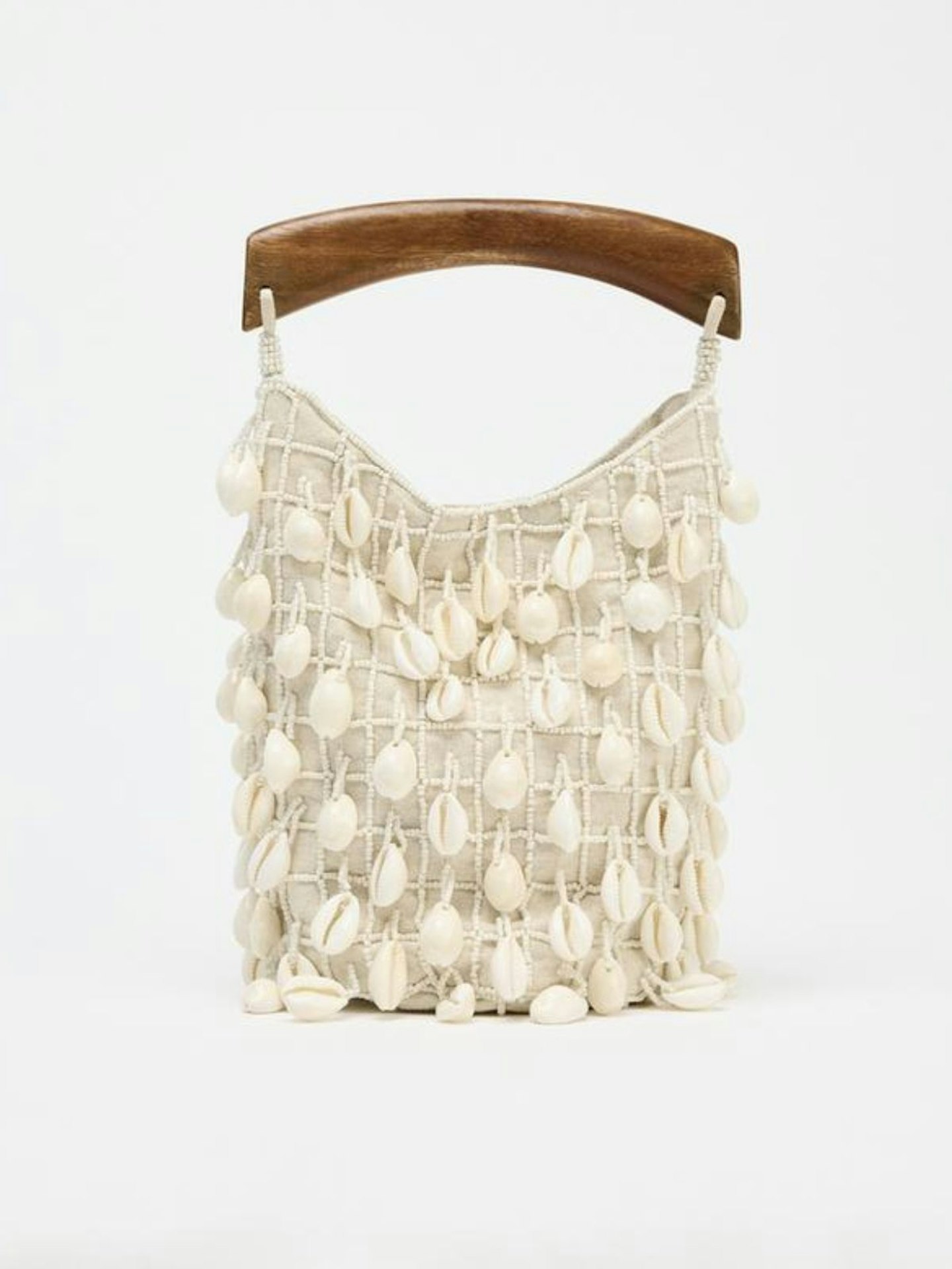 Beaded Fabric Bucket Bag
