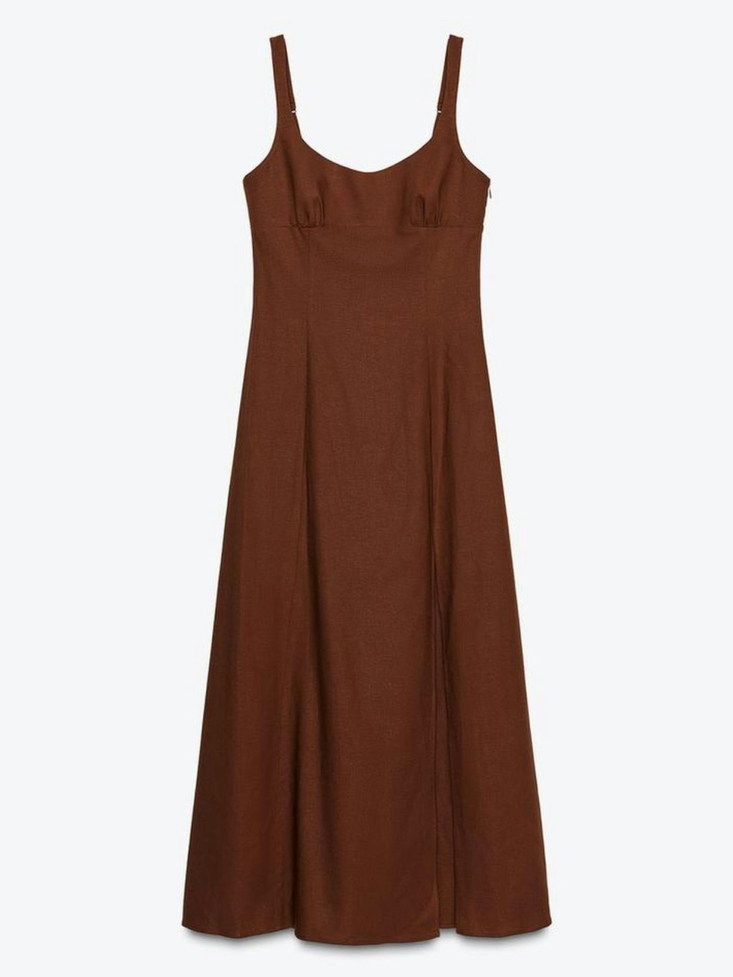 Linen Blend Midi Dress
