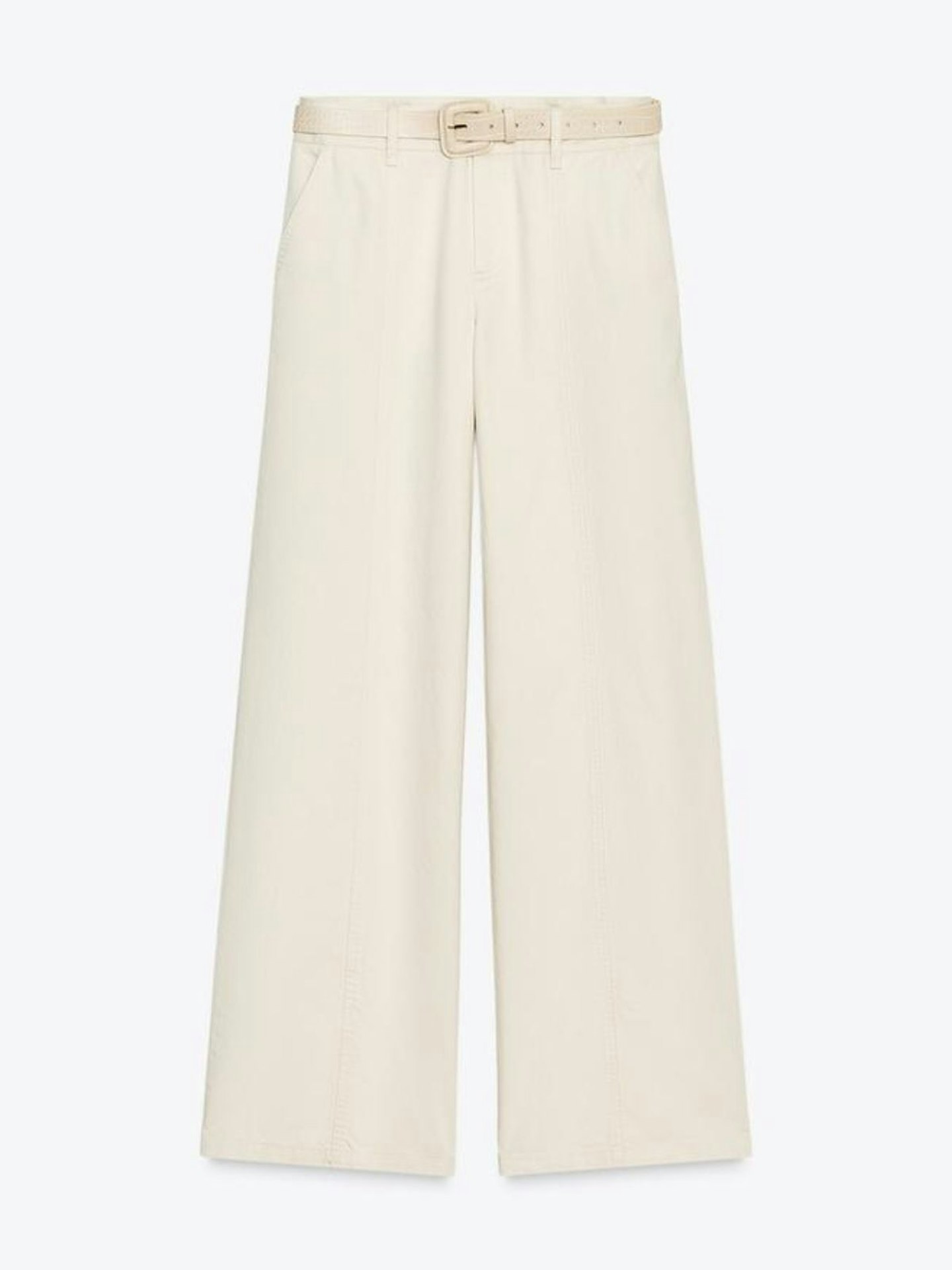 Wide-Leg Trousers With Belt