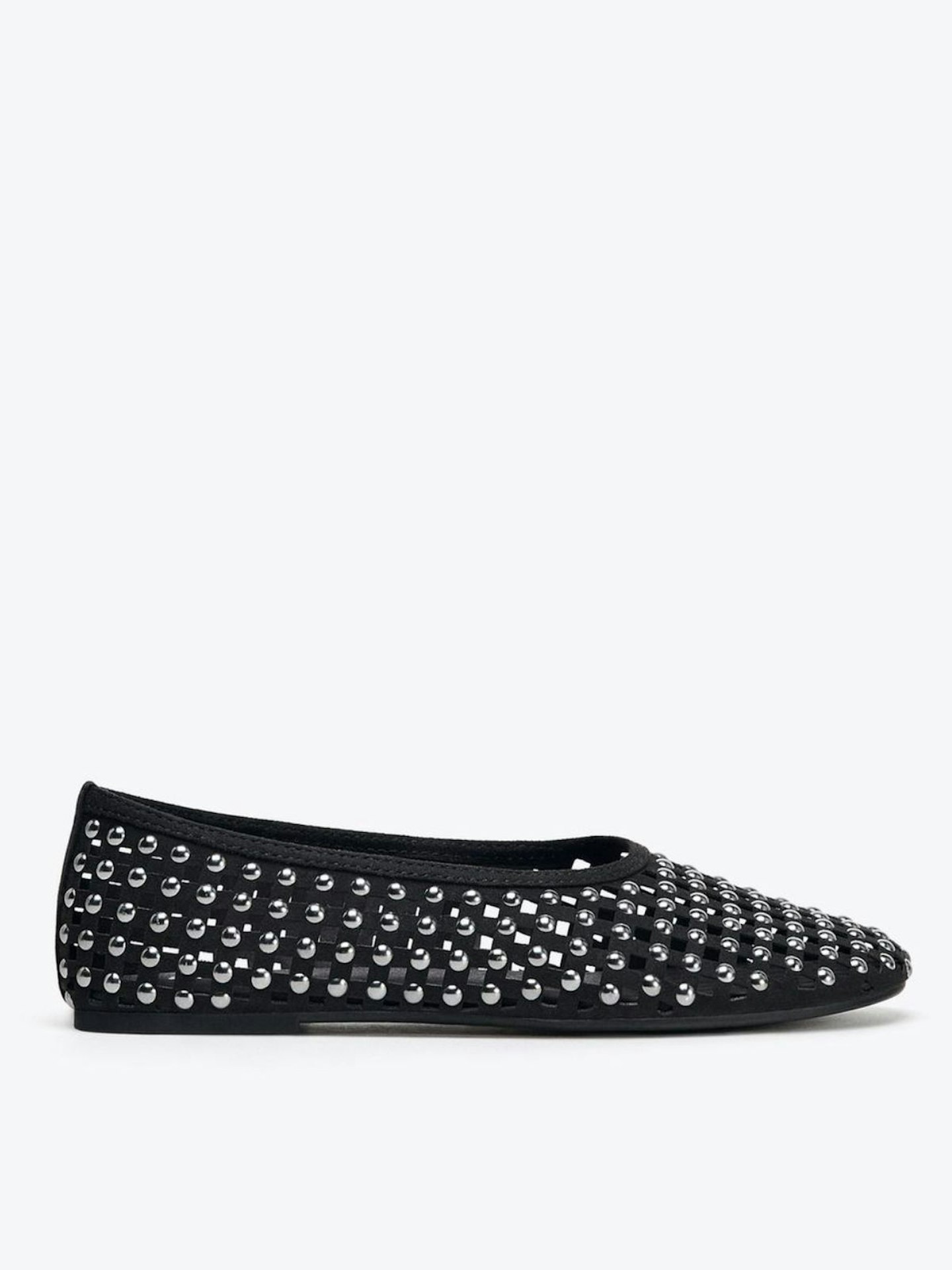 Studded Mesh Ballerinas