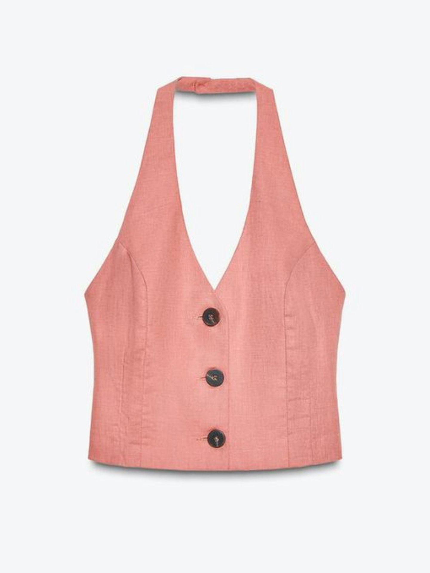 Linen Blend Halter Top