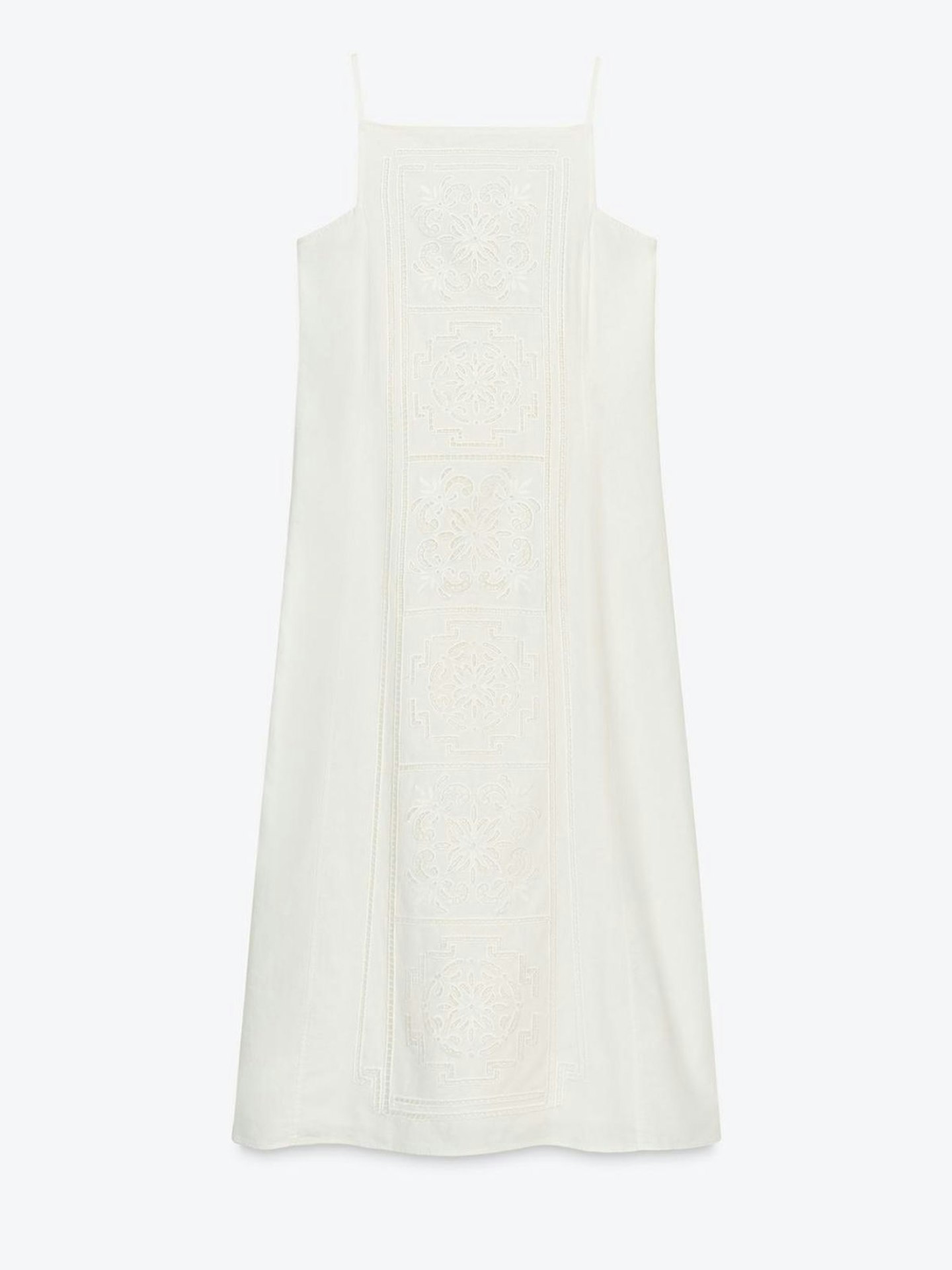 ZW Collection Embroidered Linen Blend Dress