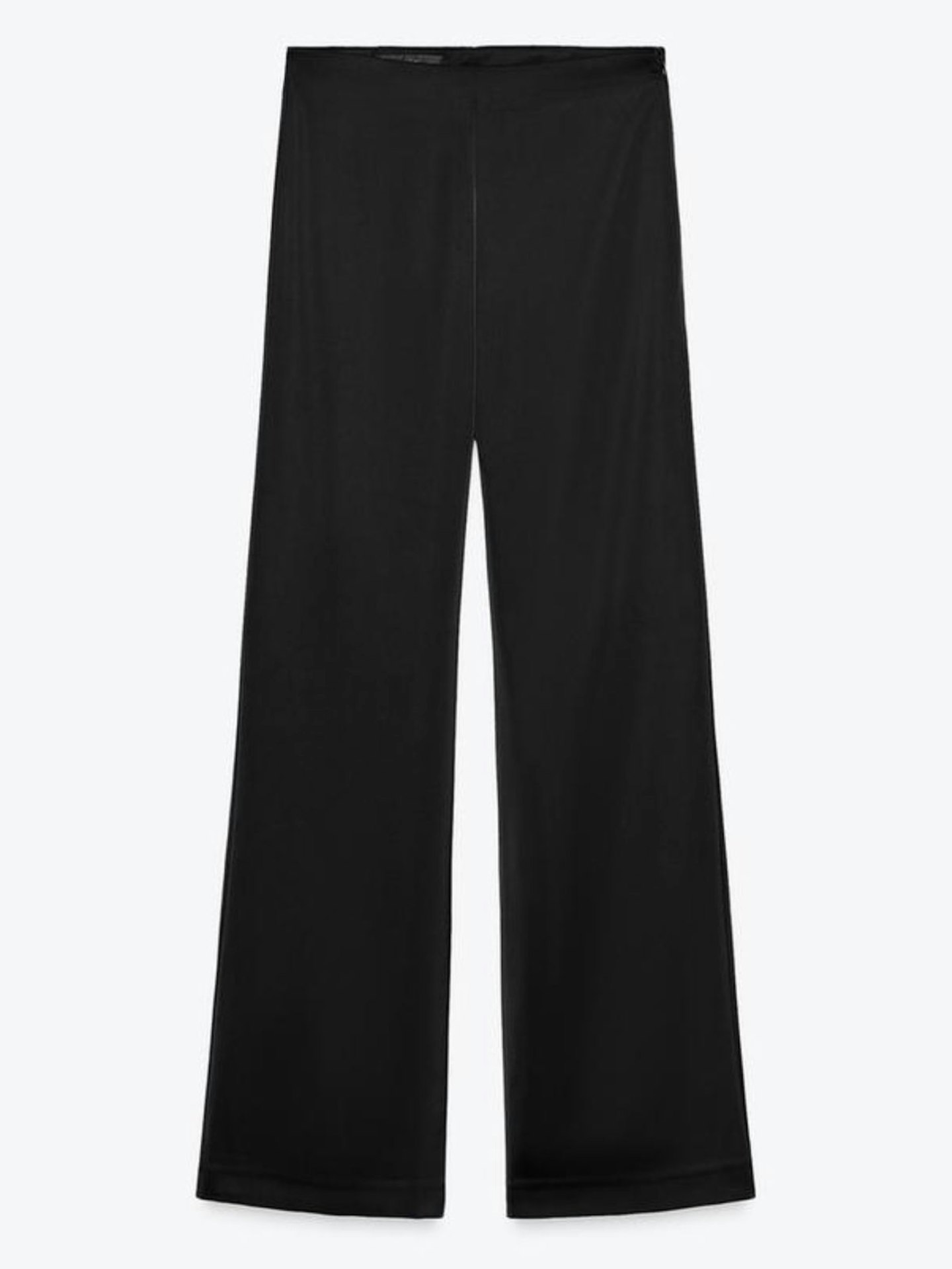 High-Waist Satin Trousers