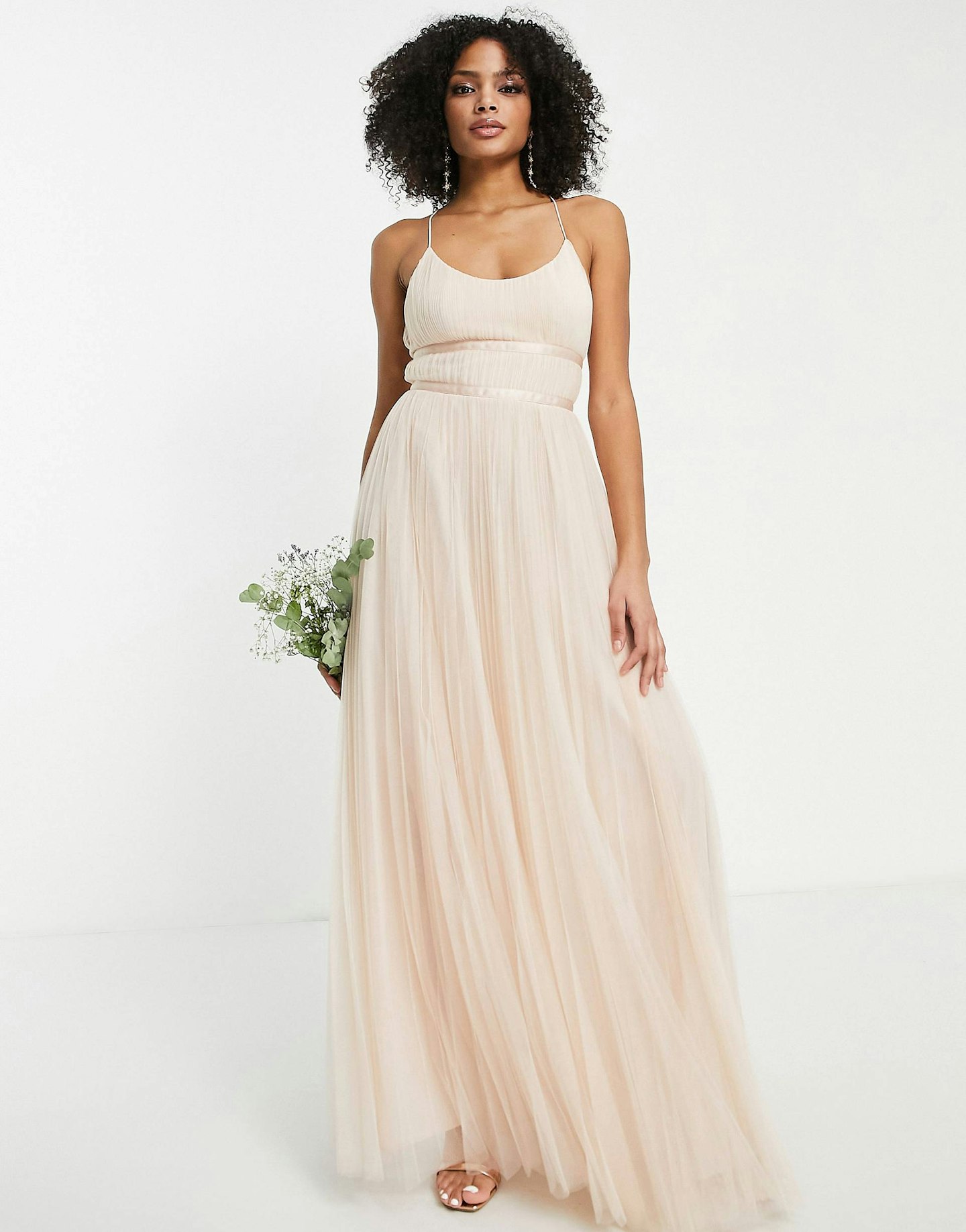 champagne bridesmaid dress